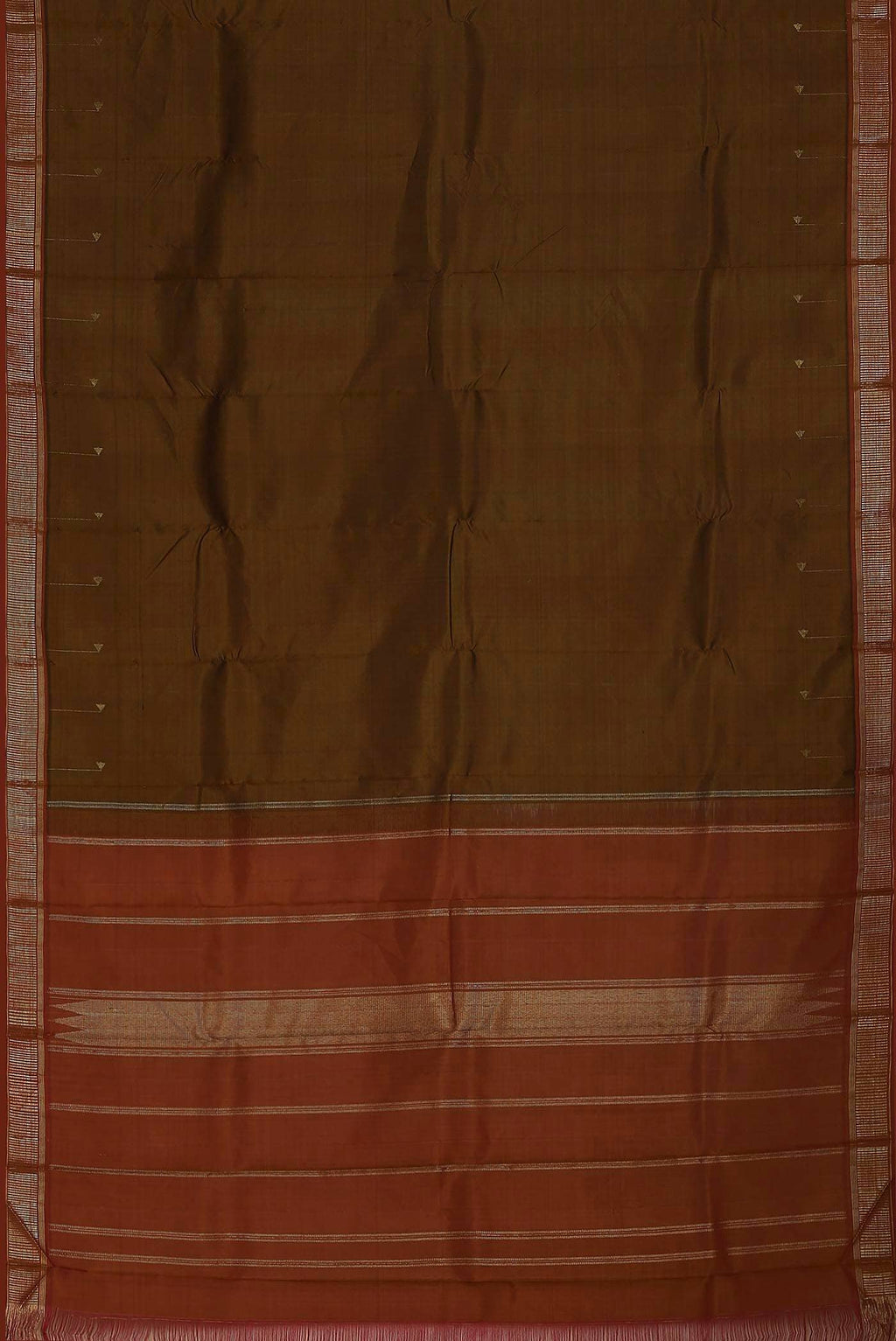 Brown Kanchipuram Silk Saree