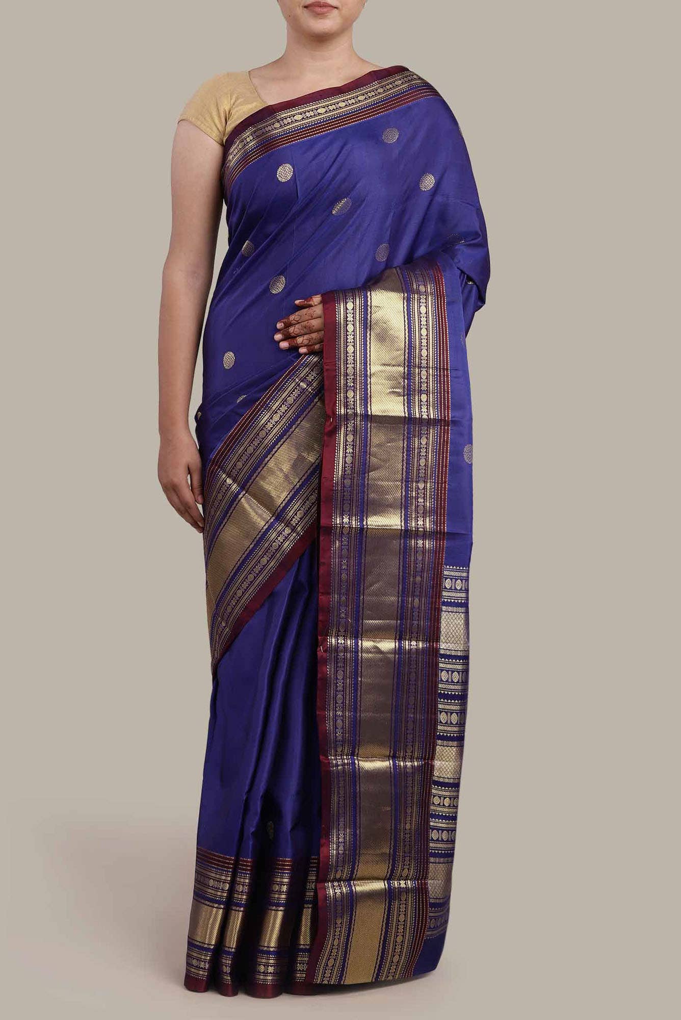 Blue Kanchipuram Silk Saree
