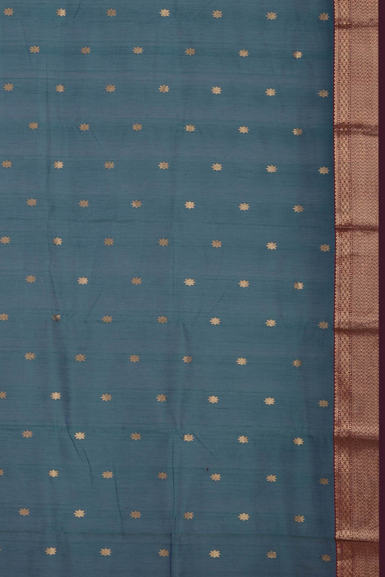 Blue Chanderi Silk Cotton Saree