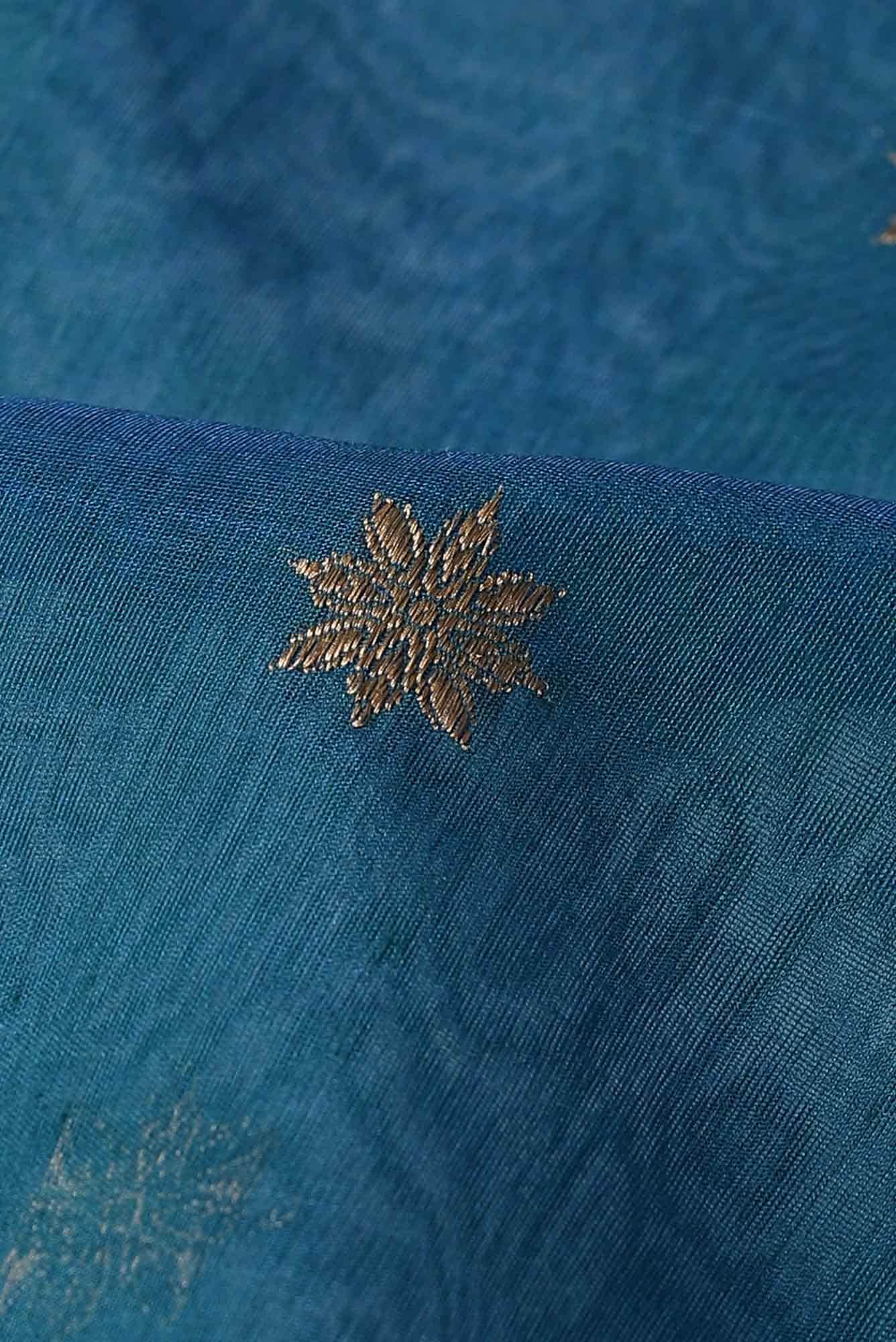 Blue Chanderi Silk Cotton Saree