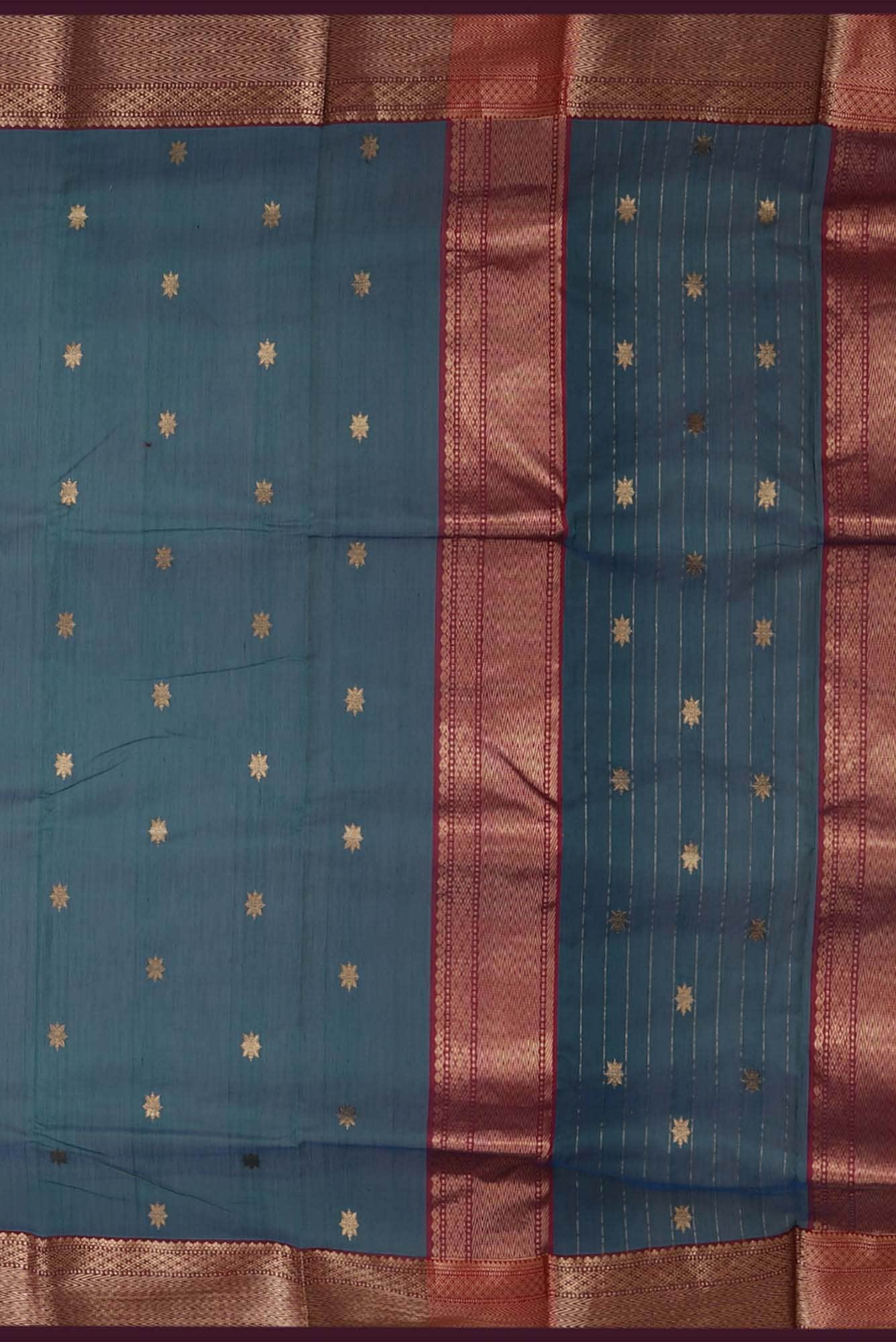 Blue Chanderi Silk Cotton Saree