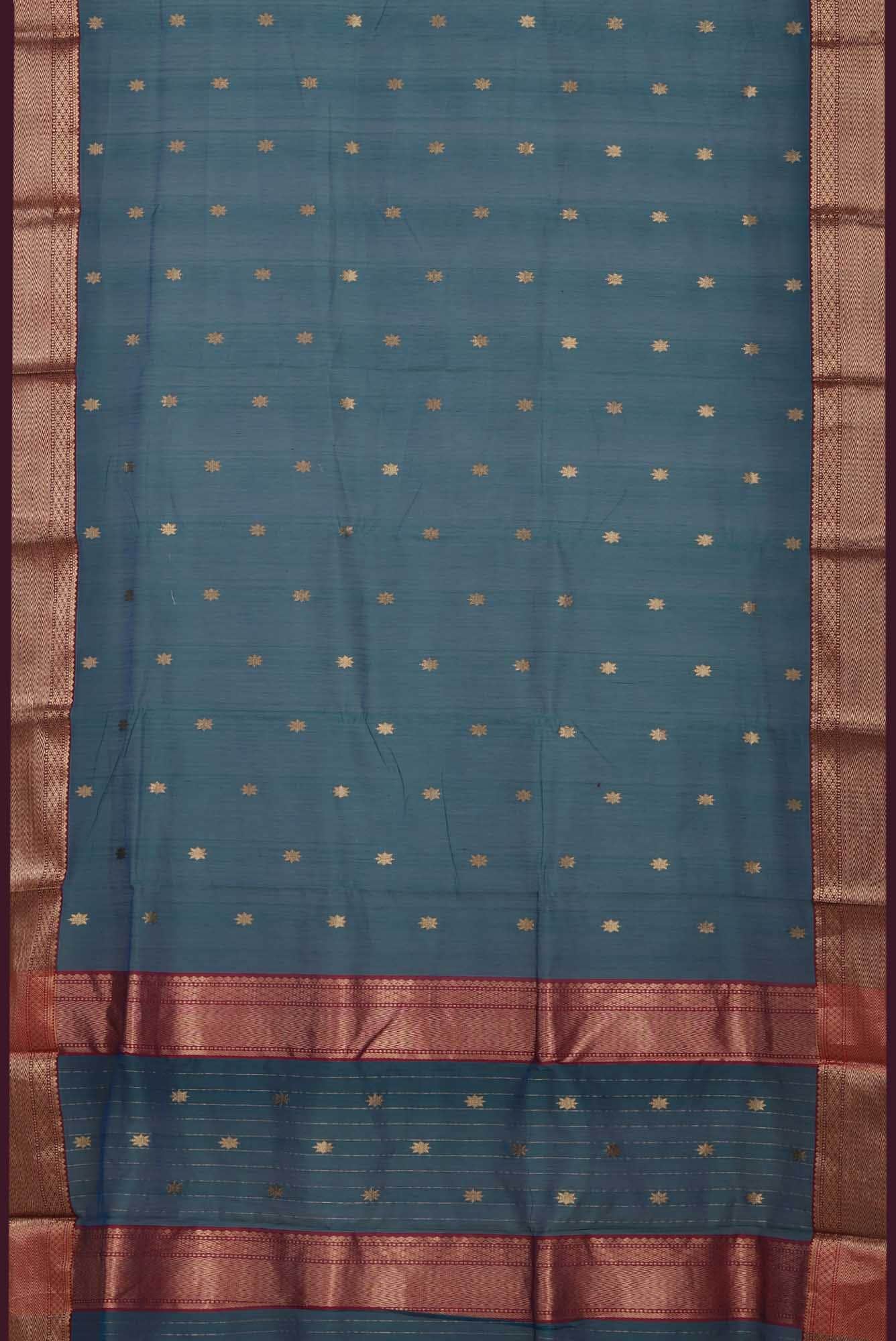 Blue Chanderi Silk Cotton Saree