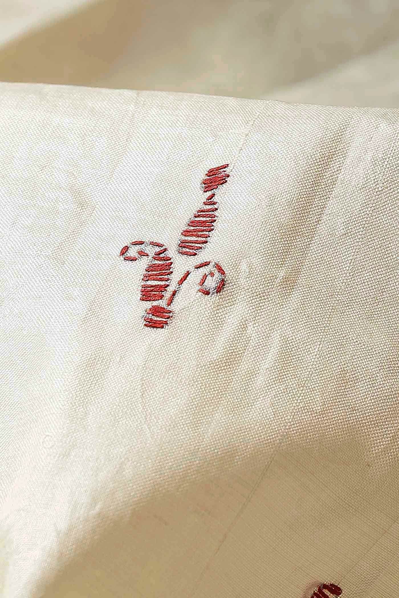 Cream Tussar Silk Saree