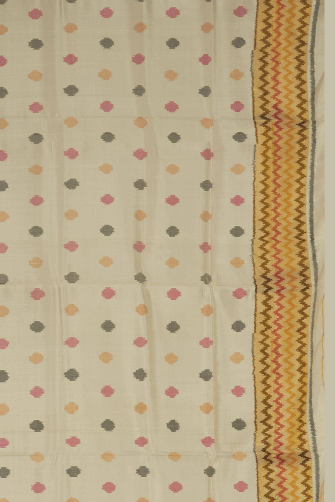 Cream Rajkot Patola Silk Saree