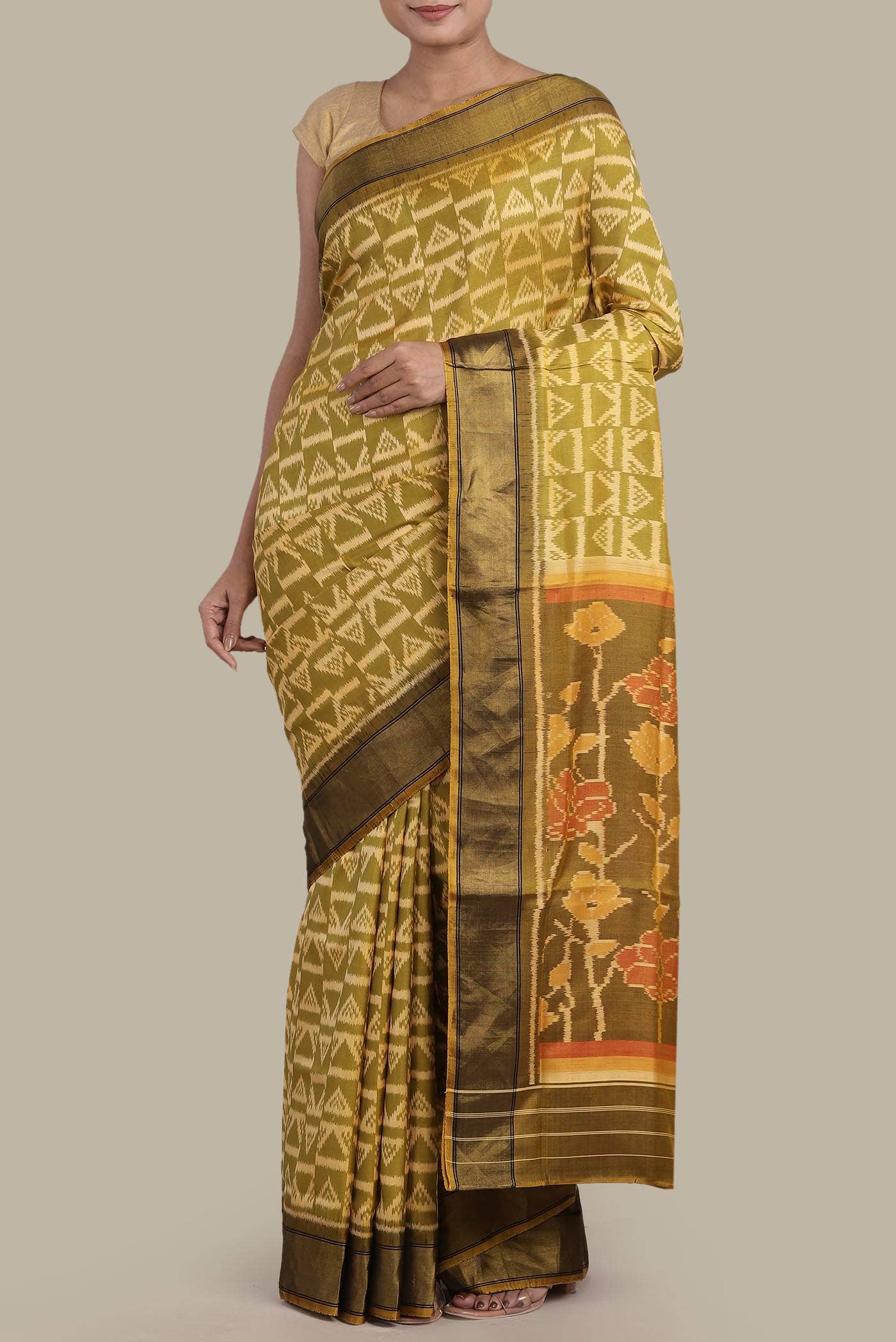 Yellow Paithani Silk Saree