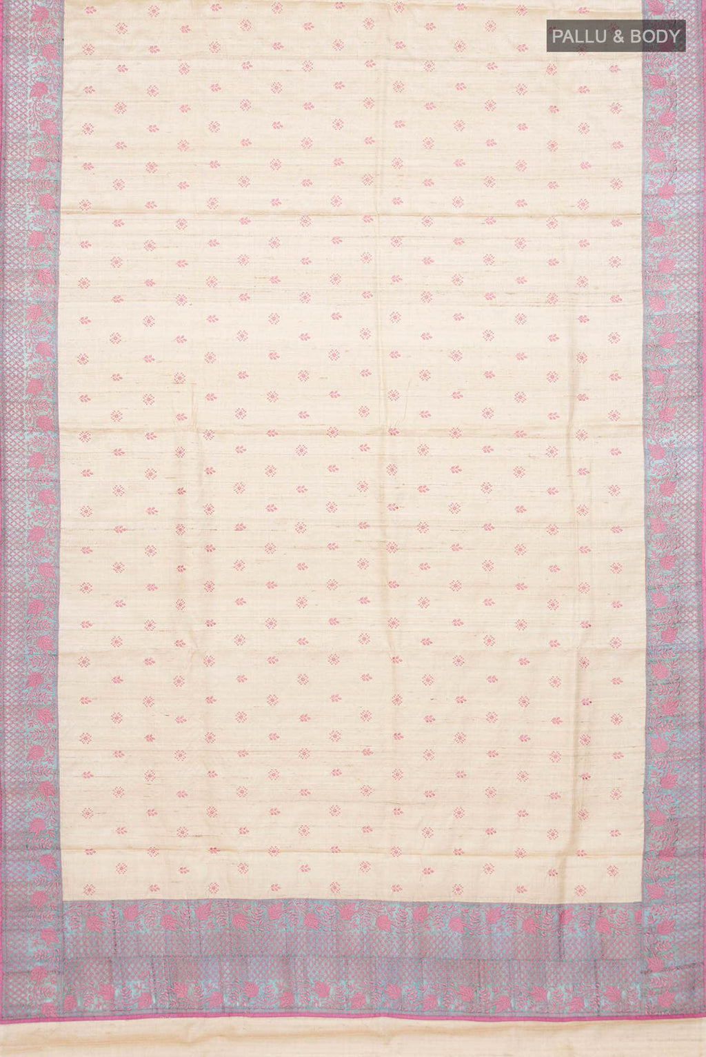 Beige Bhagalpuri Tussar Silk Saree
