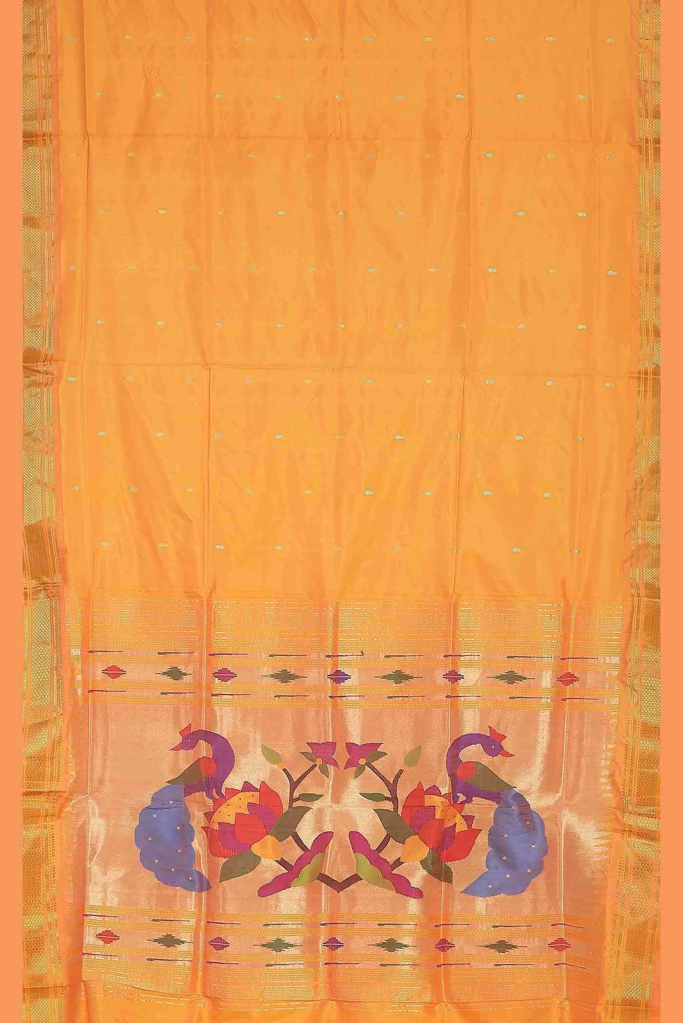 Orange Paithani Silk Saree