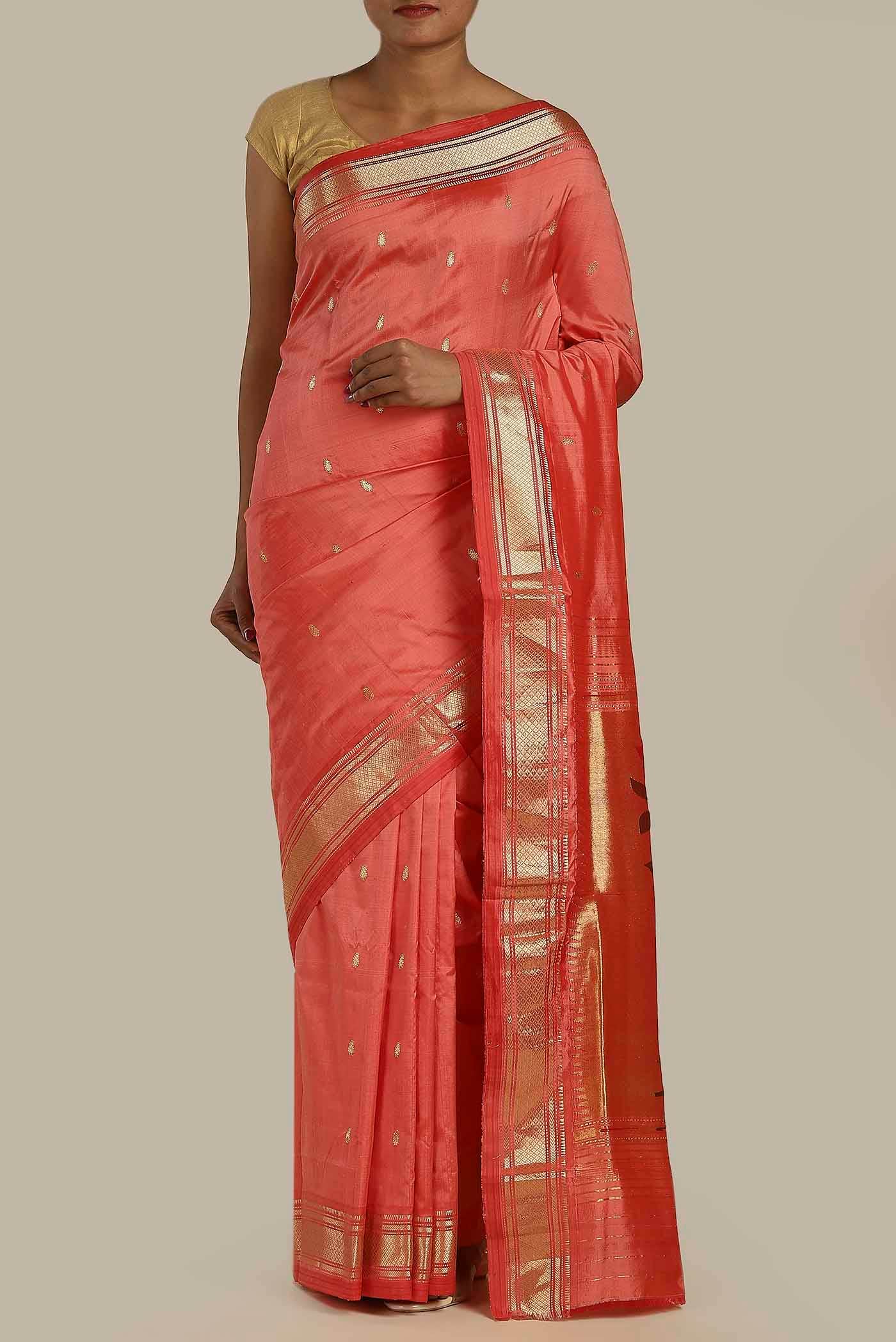Pink Paithani Silk Saree