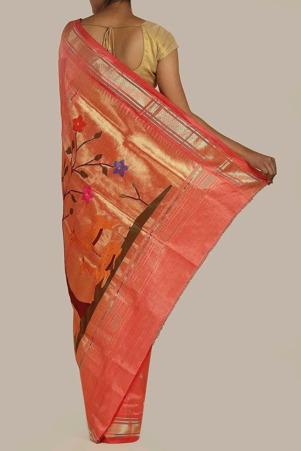 Pink Paithani Silk Saree