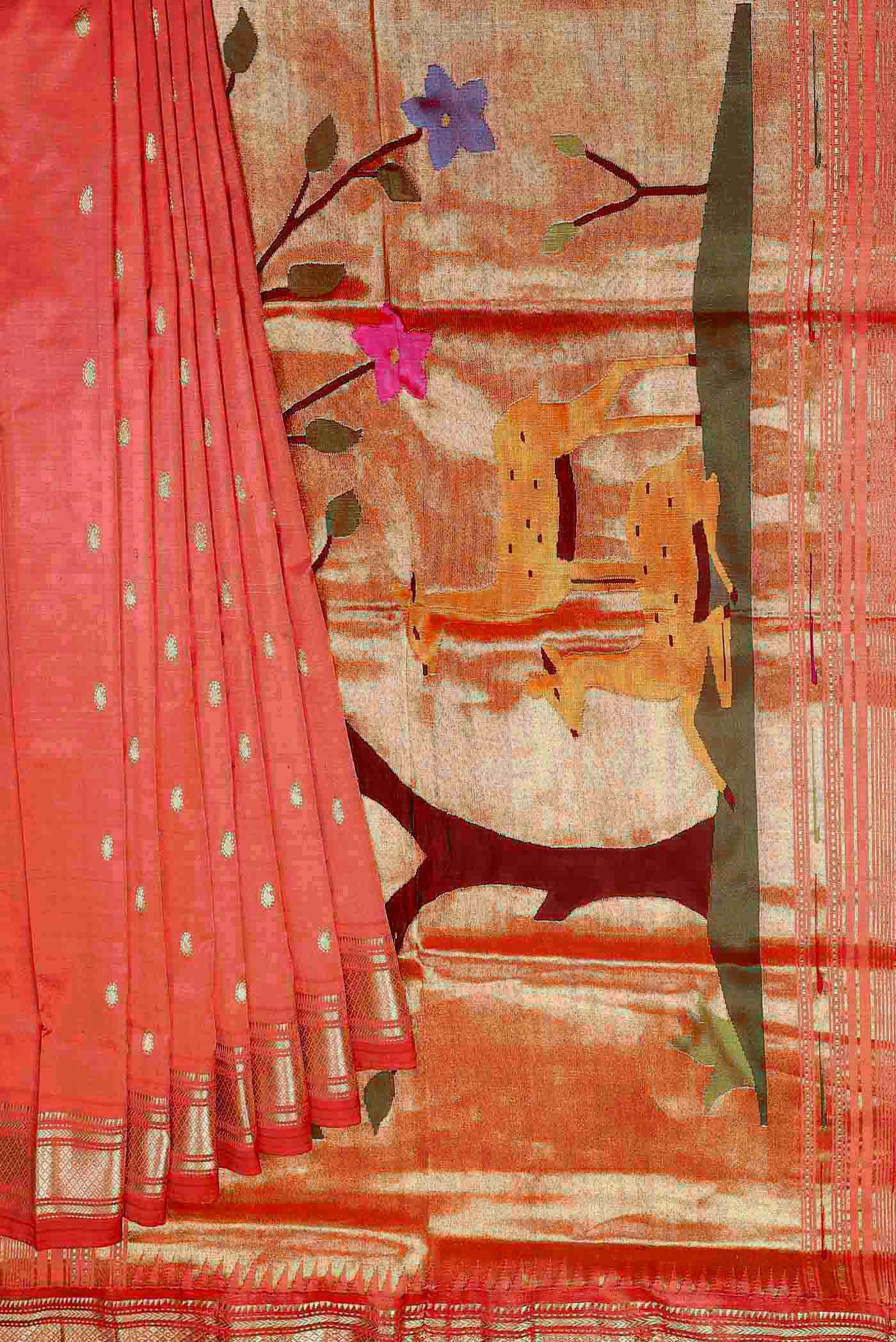 Pink Paithani Silk Saree