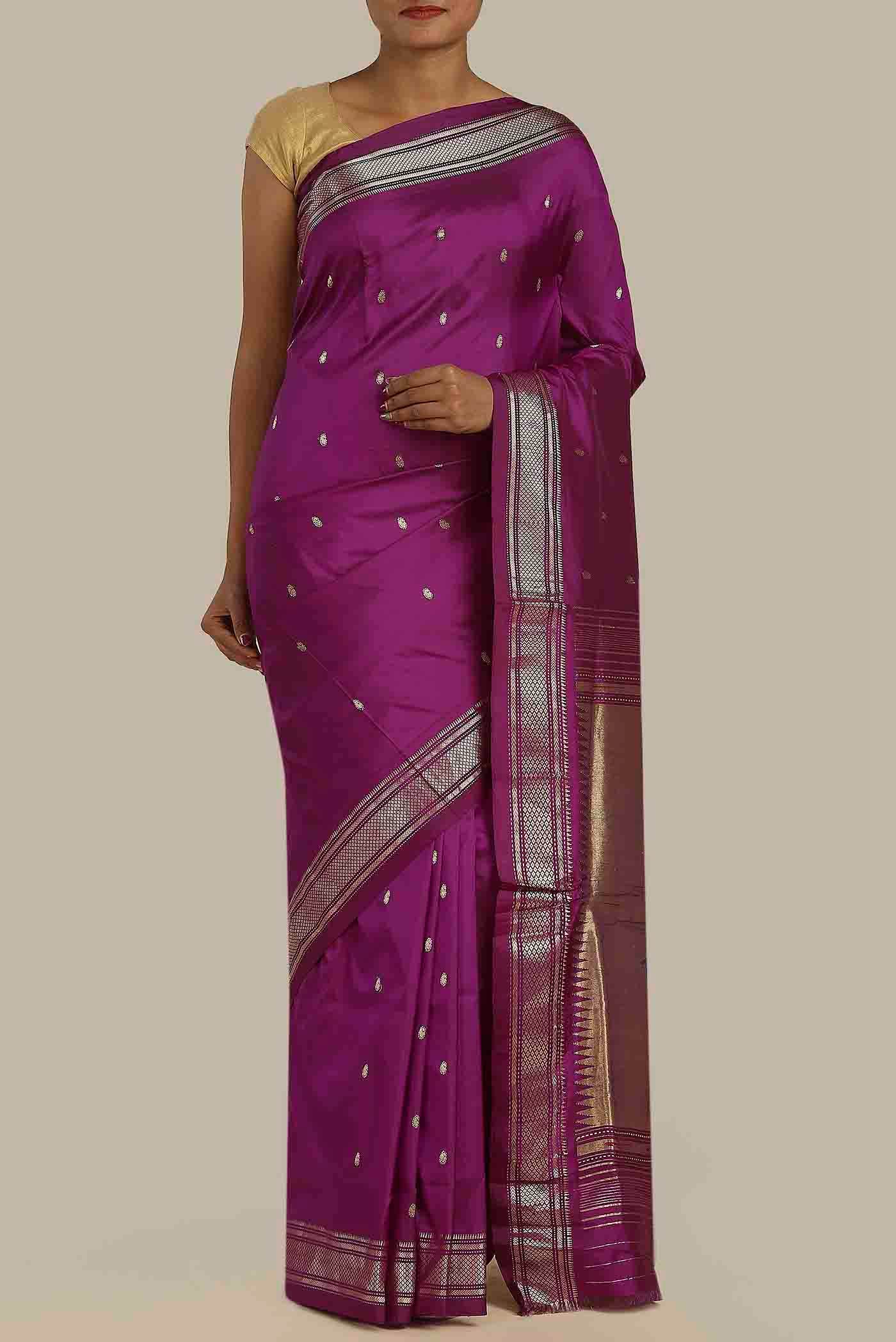 Purple Paithani Silk Saree