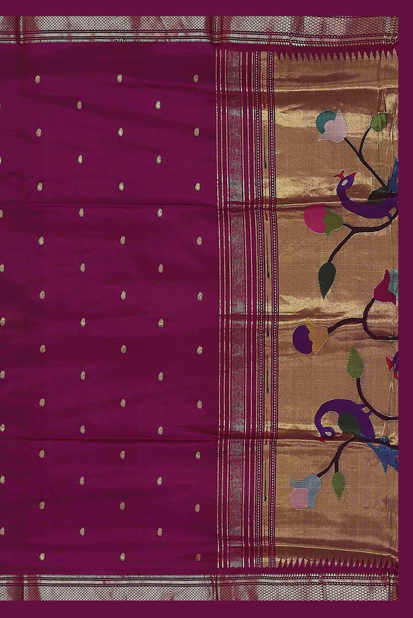 Purple Paithani Silk Saree