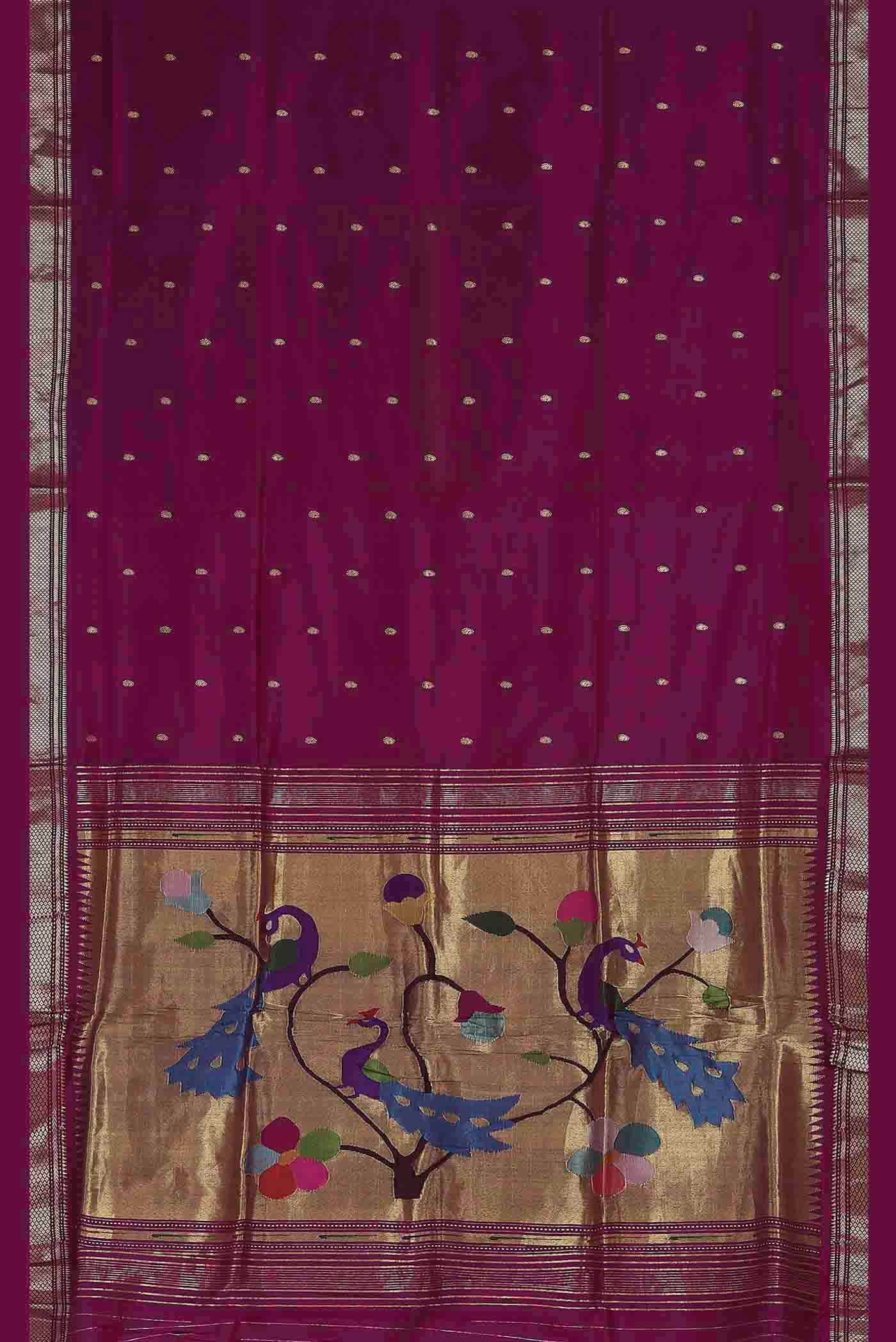 Purple Paithani Silk Saree