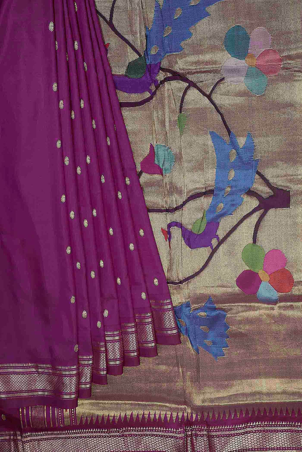 Purple Paithani Silk Saree