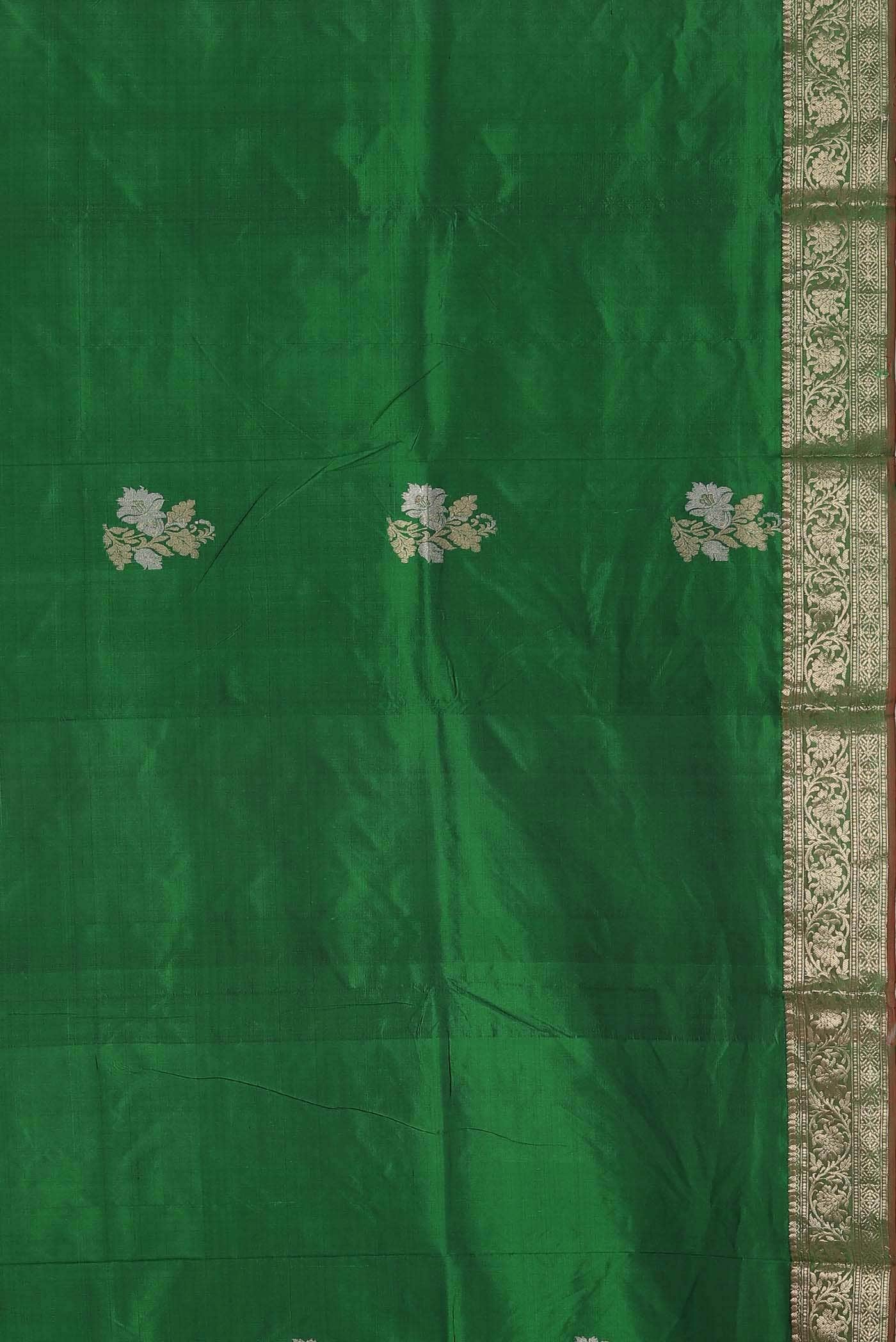 Green Banarasi Katan Silk Saree