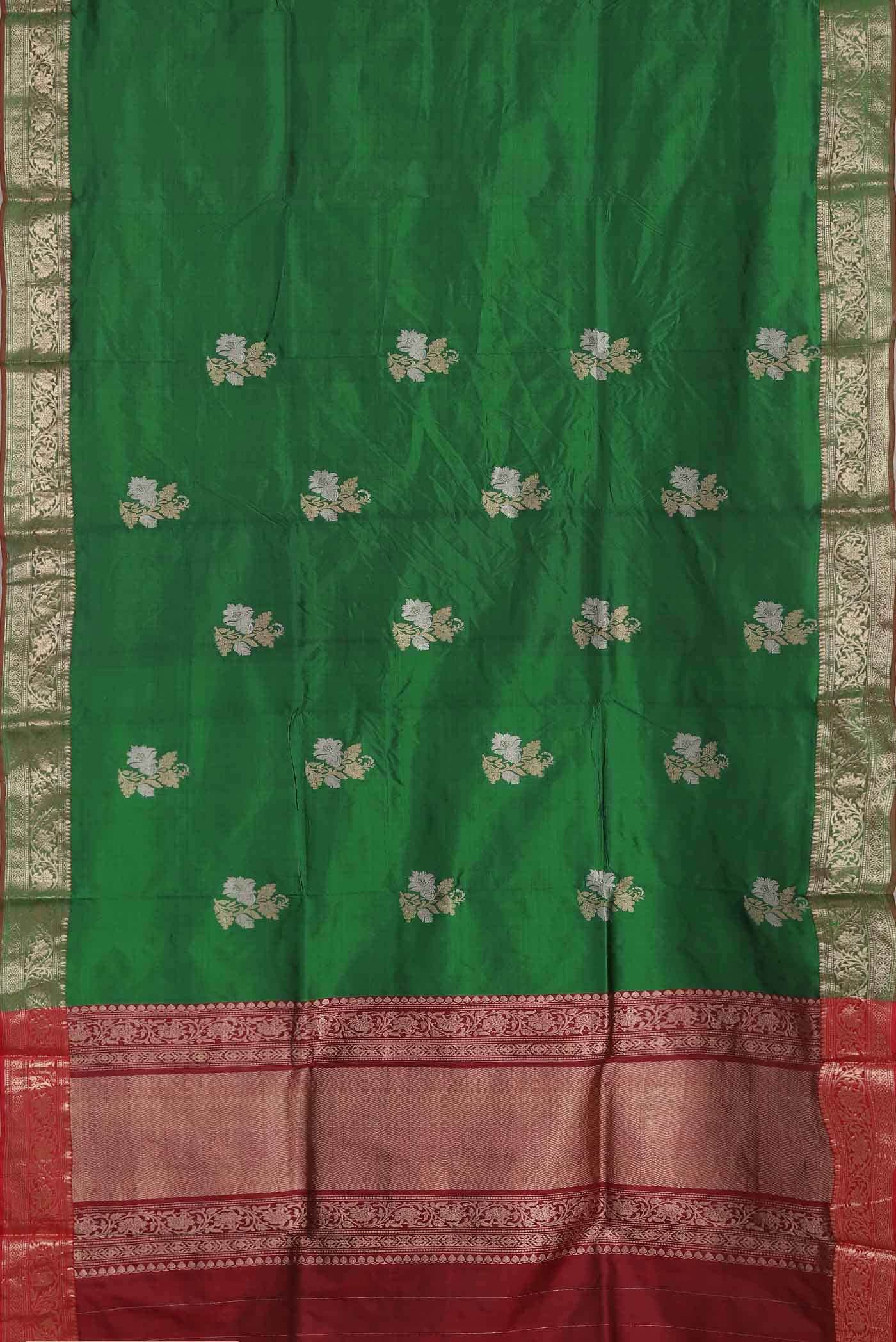 Green Banarasi Katan Silk Saree