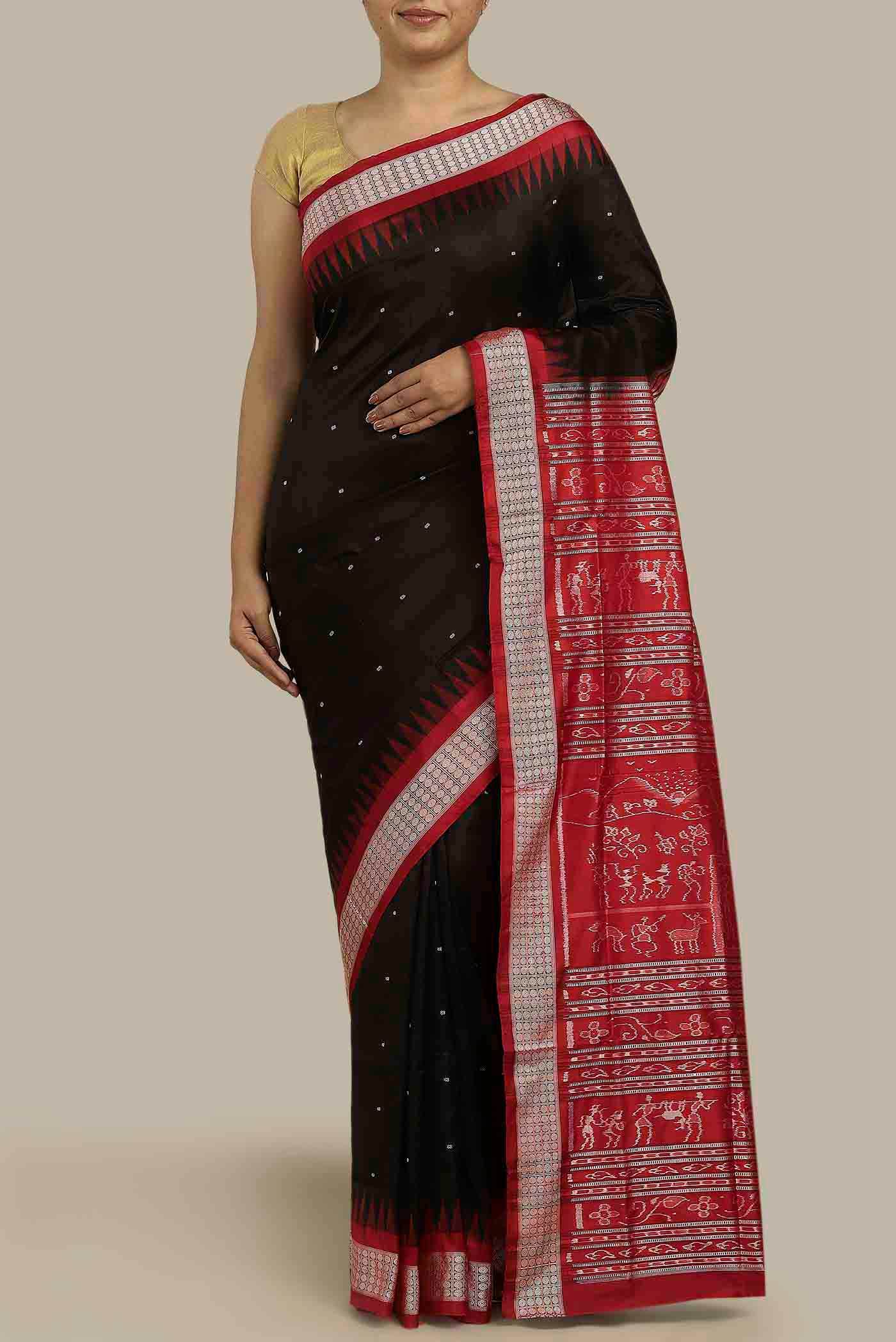 Black Orissa Silk Saree