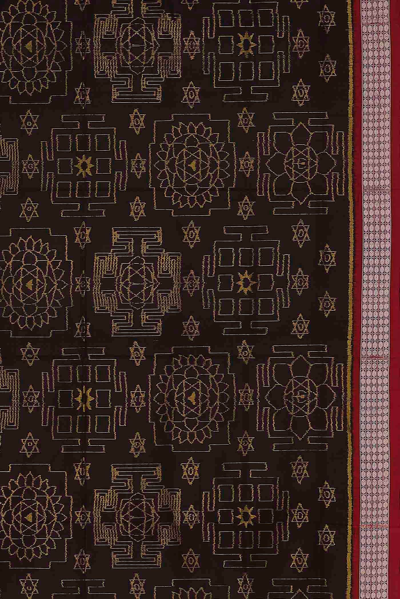 Brown Orissa Silk Saree