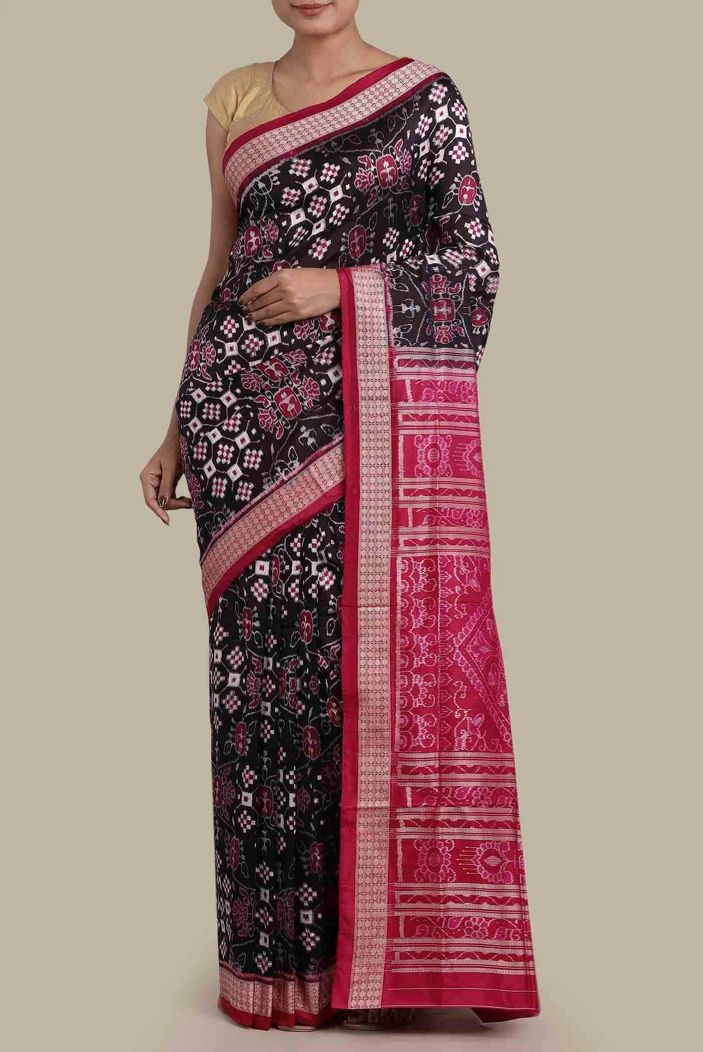 Black Orissa Silk Saree