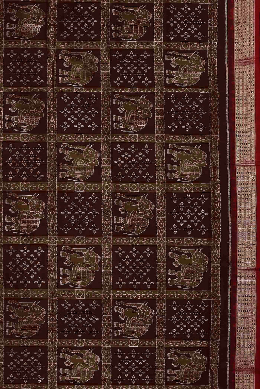 Brown Orissa Silk Saree