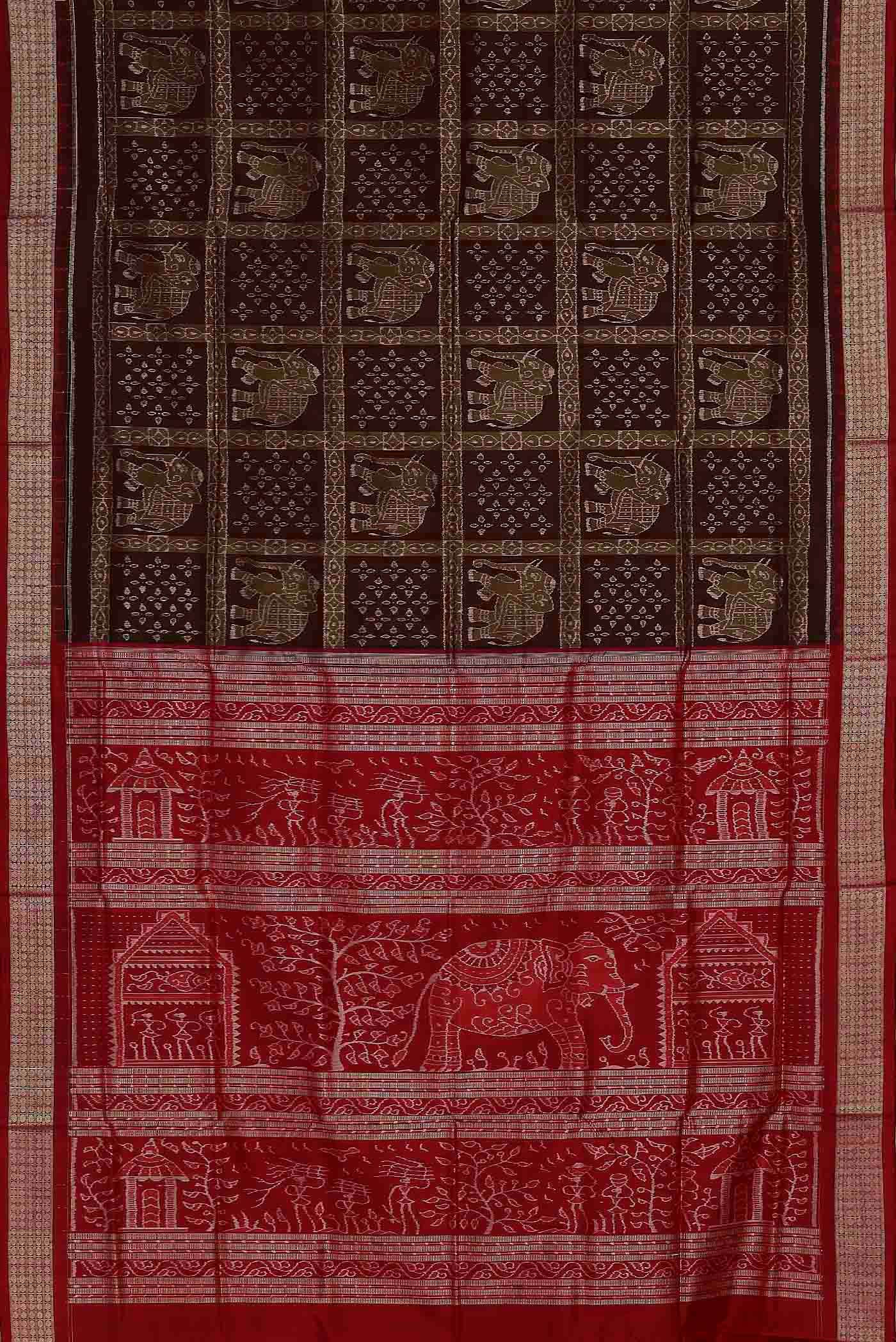 Brown Orissa Silk Saree