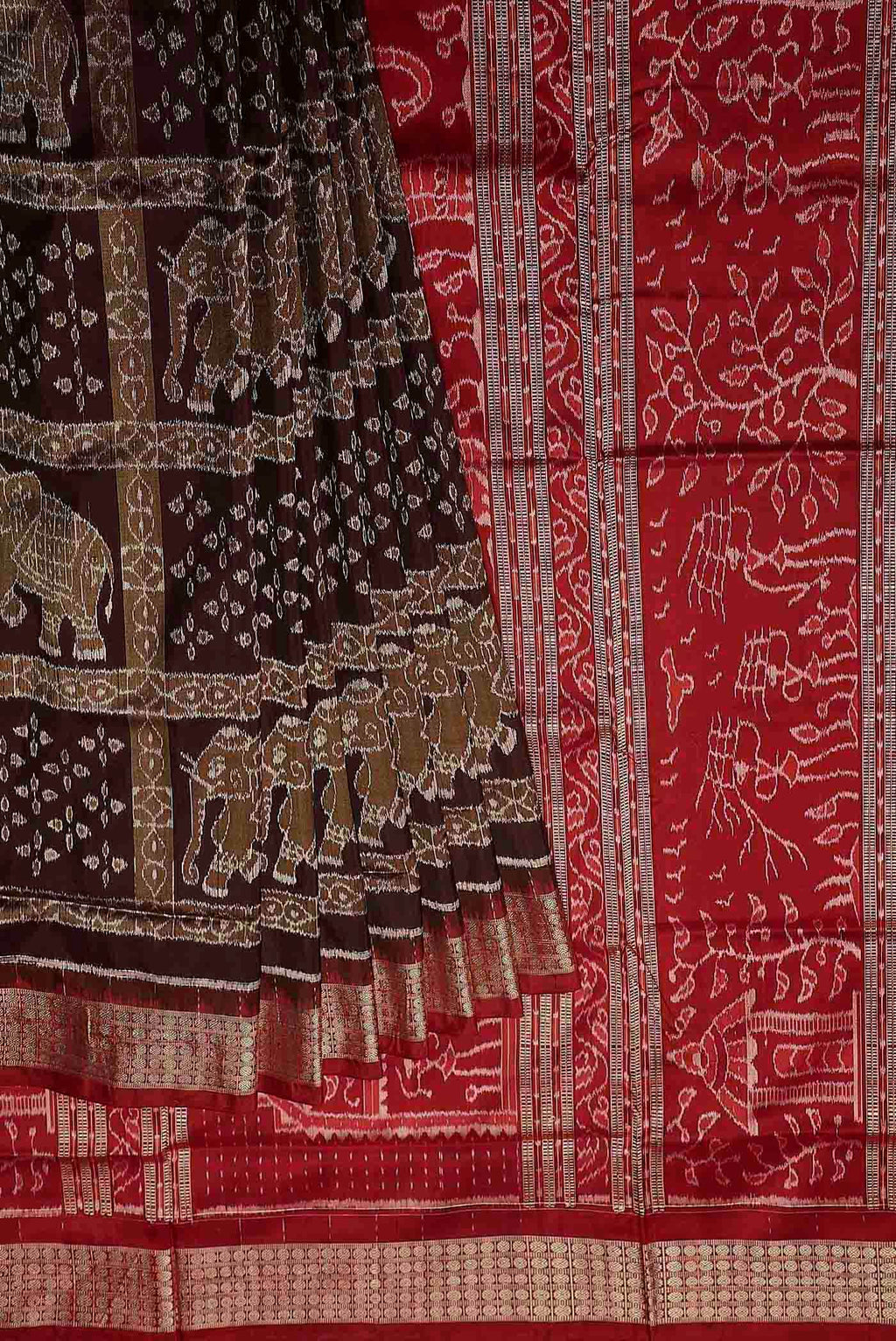Brown Orissa Silk Saree