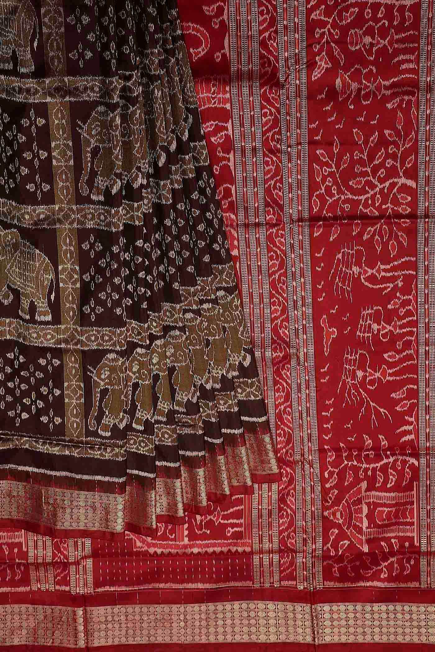 Brown Orissa Silk Saree