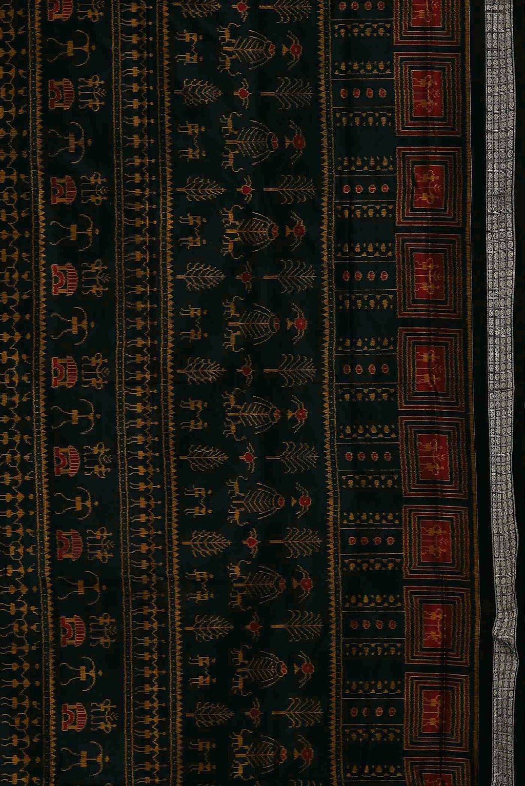 Black Orissa Silk Saree