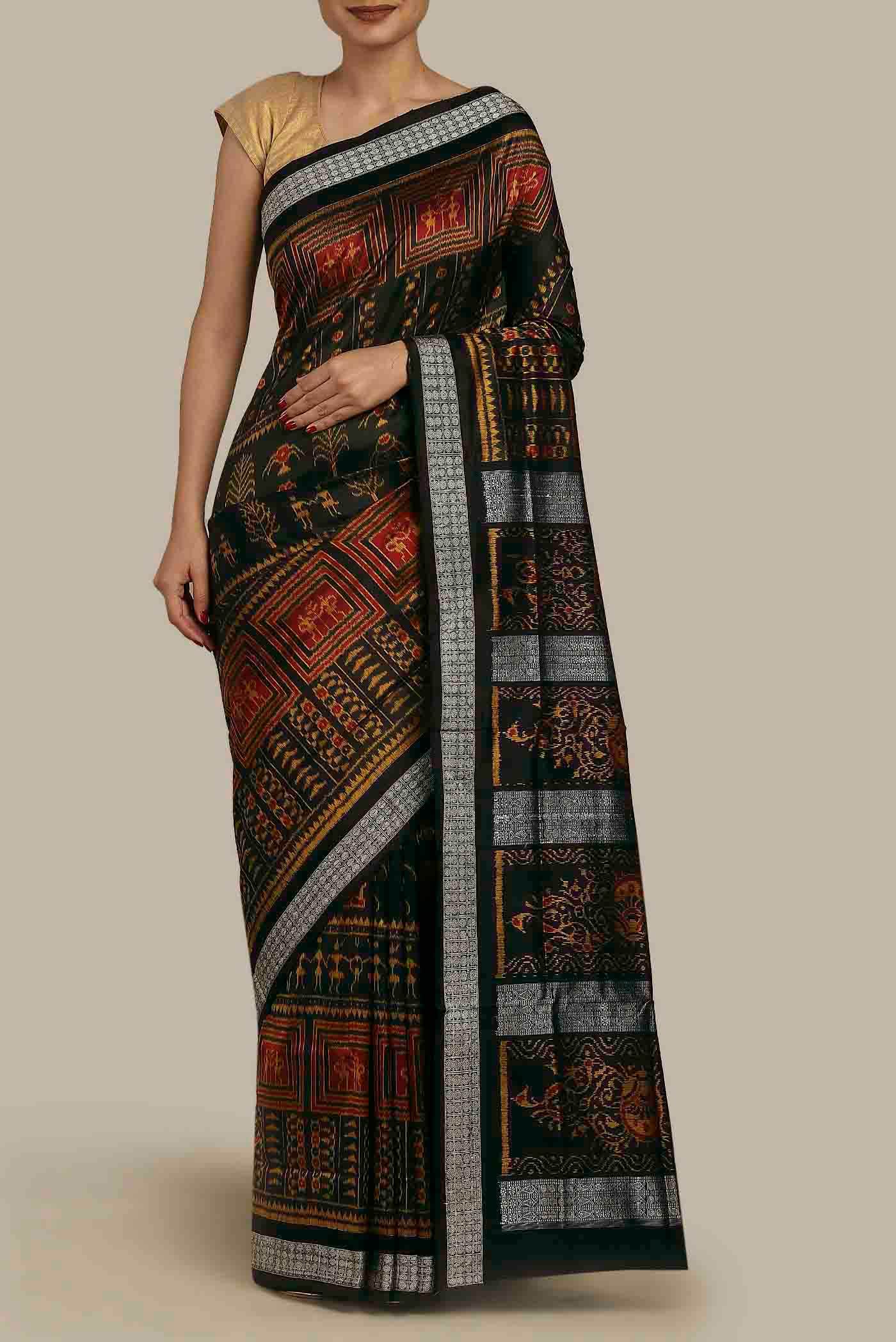 Black Orissa Silk Saree