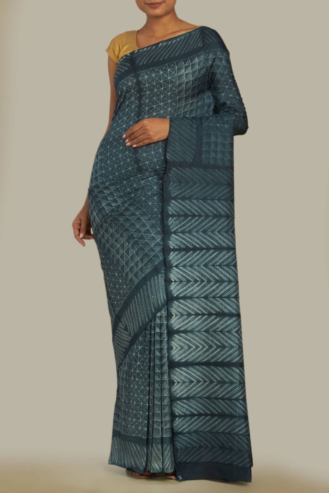Green Tussar Silk Saree