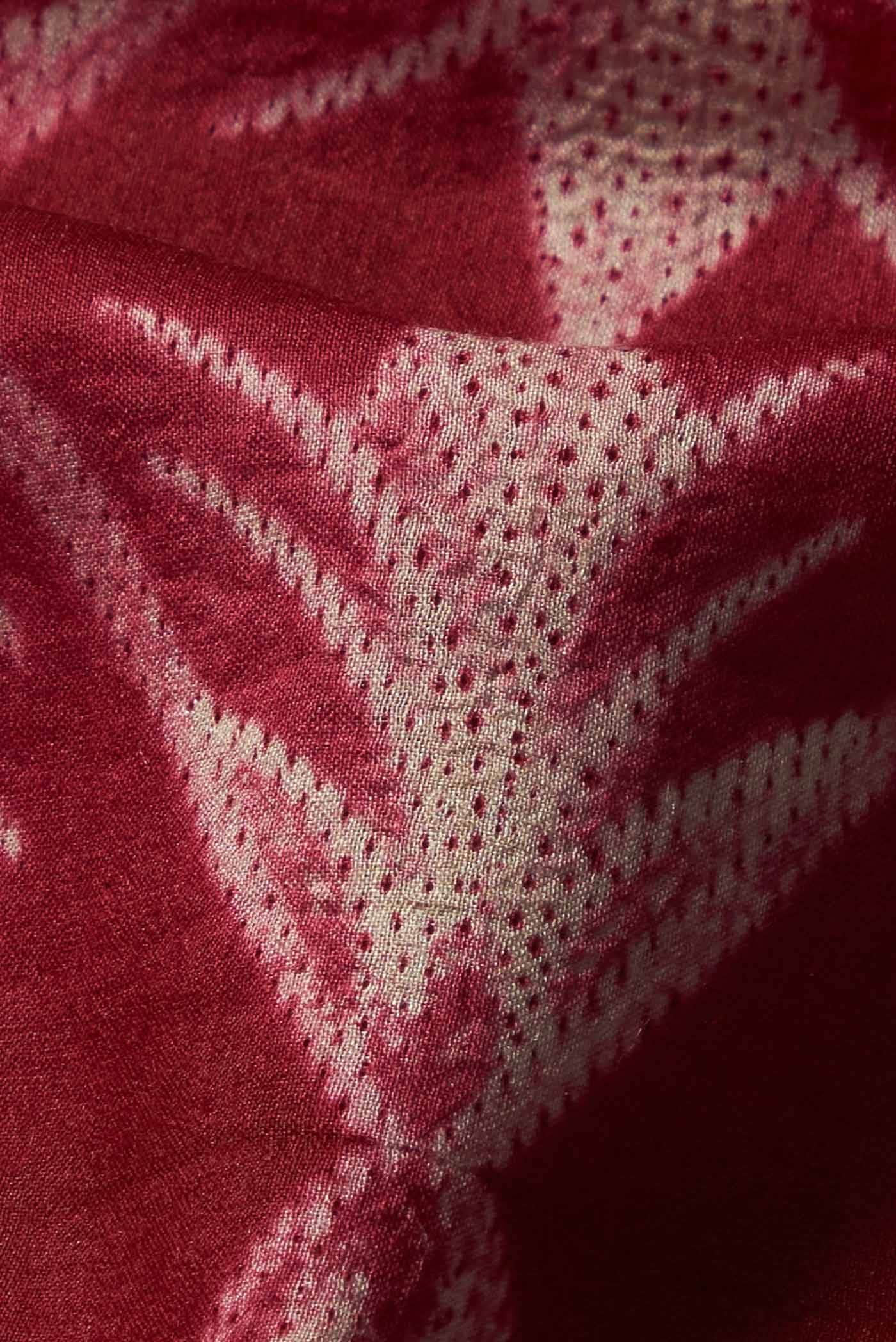 Maroon Tussar Silk Saree