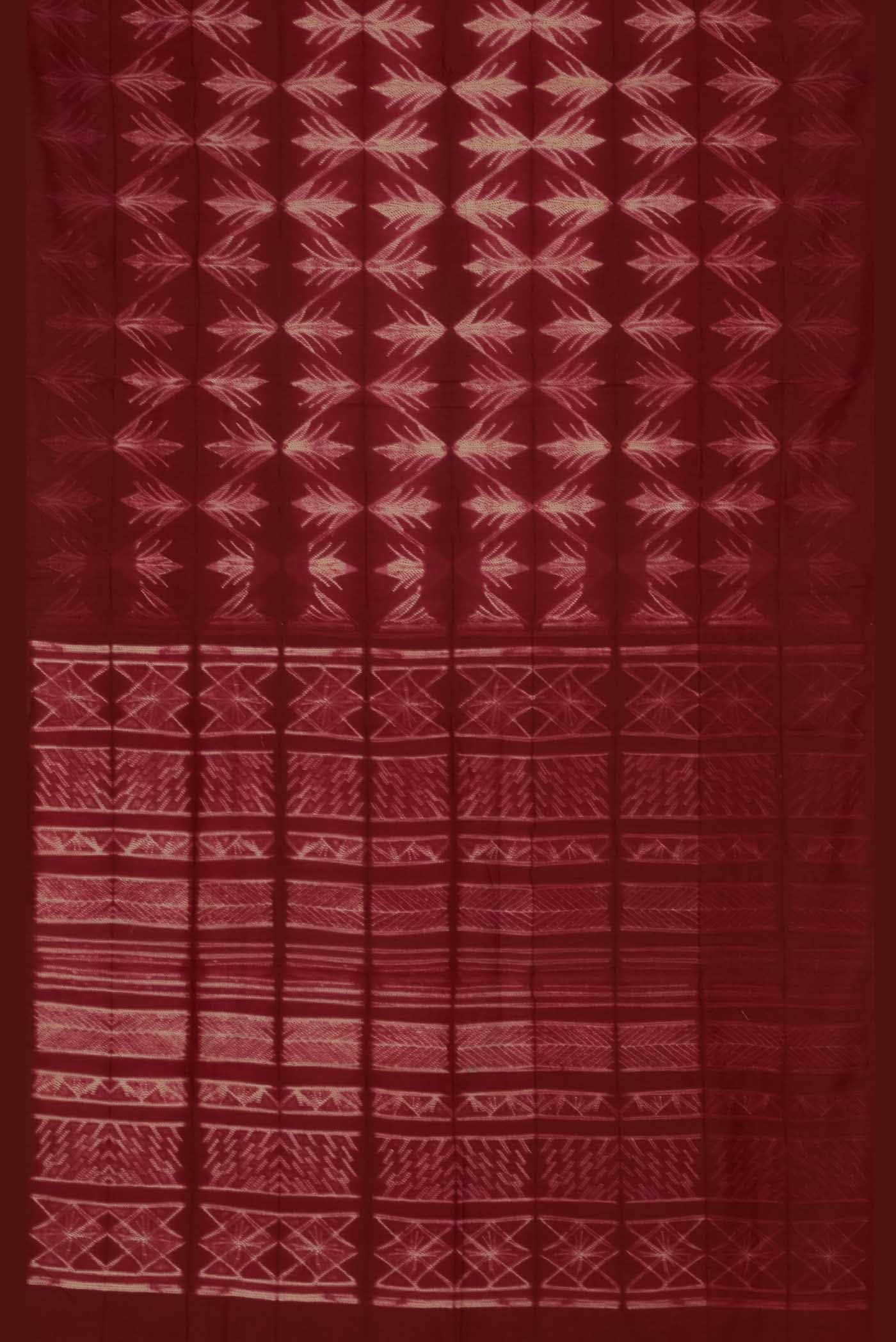 Maroon Tussar Silk Saree