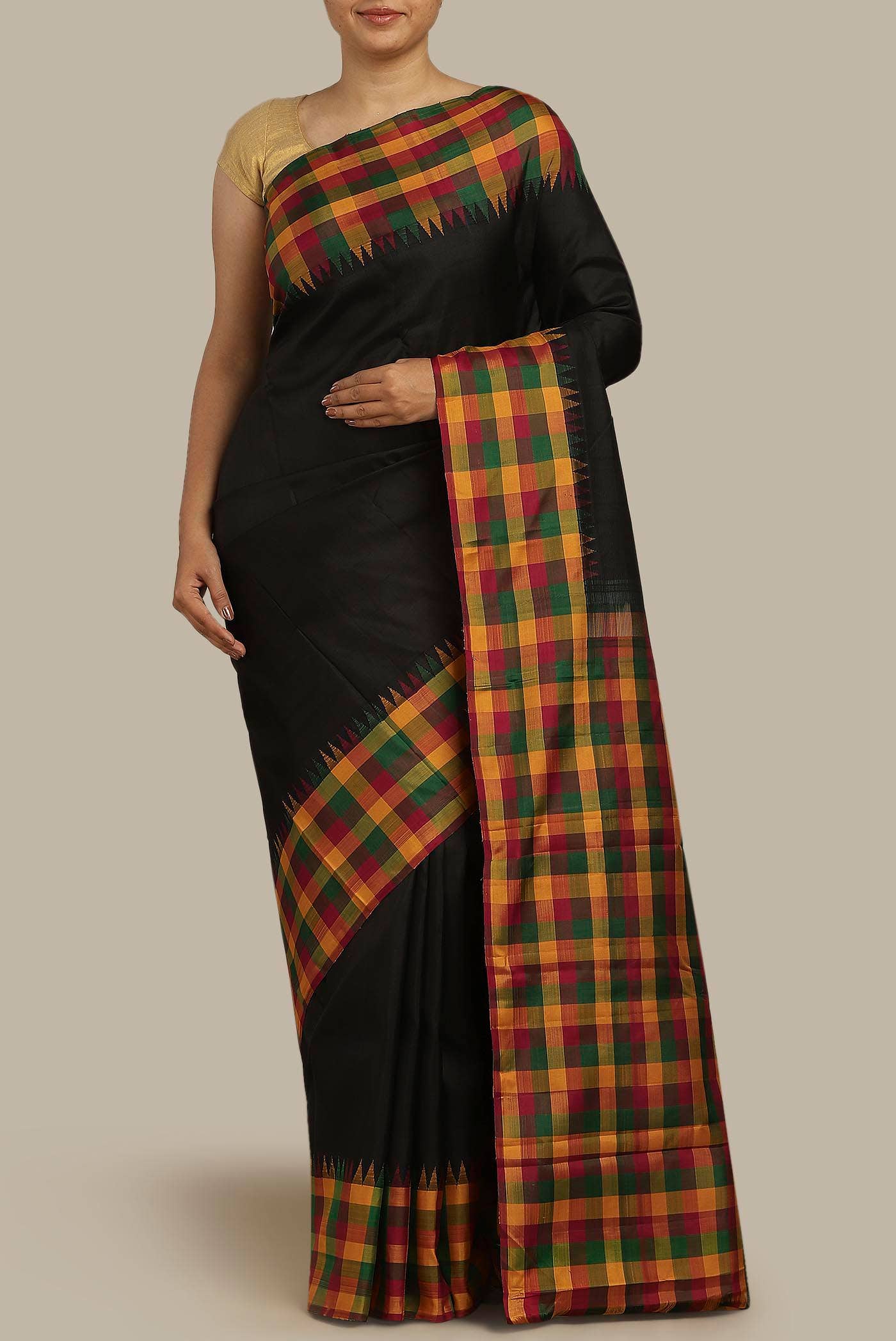 Black Kanchipuram Silk Saree