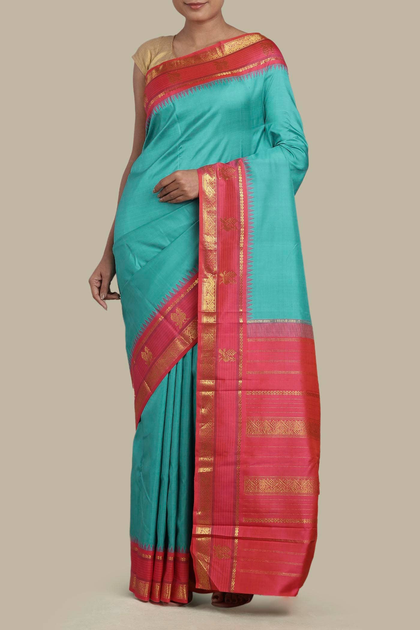 Blue Kanchipuram Silk Saree