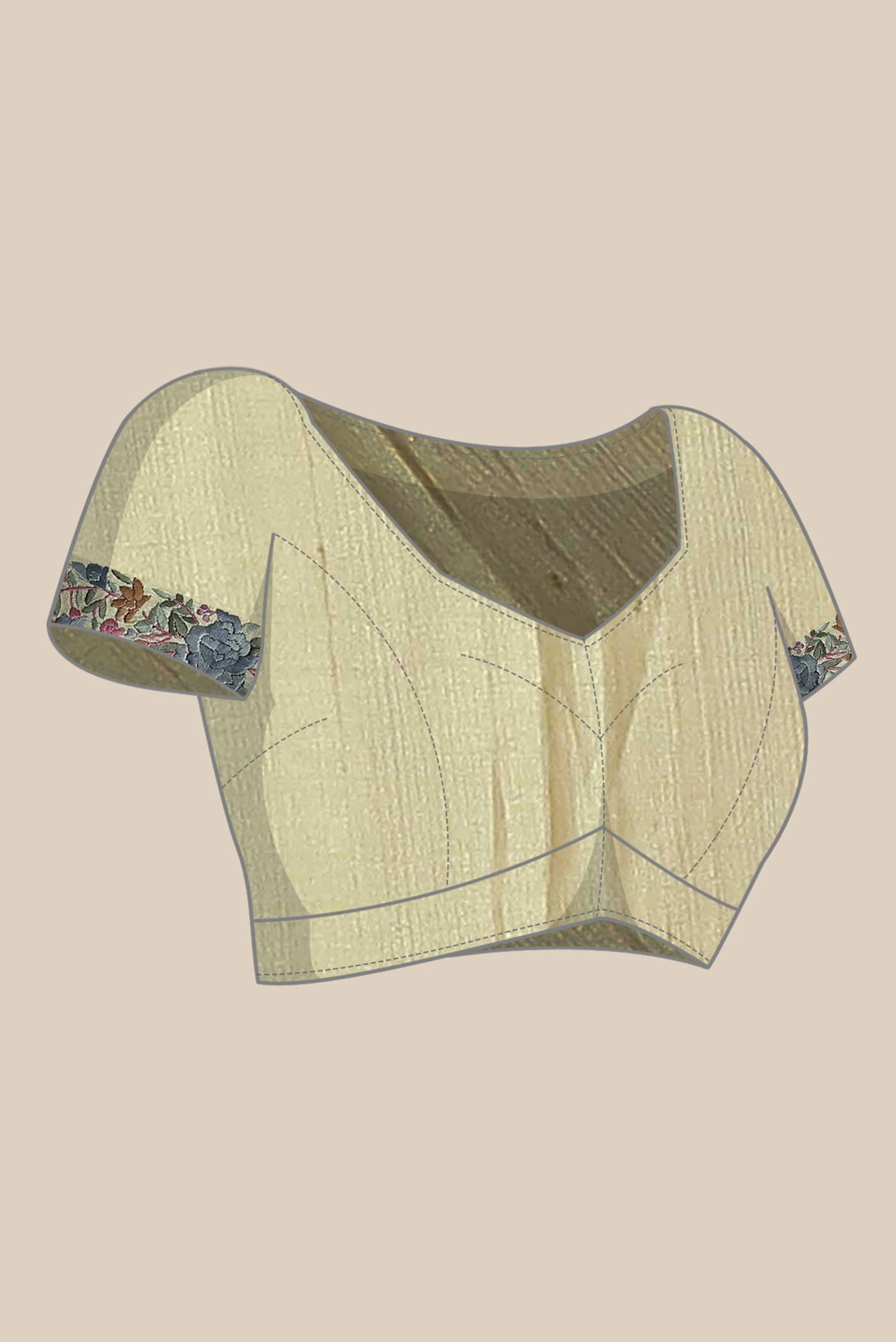 Beige Bhagalpuri Tussar Silk Saree