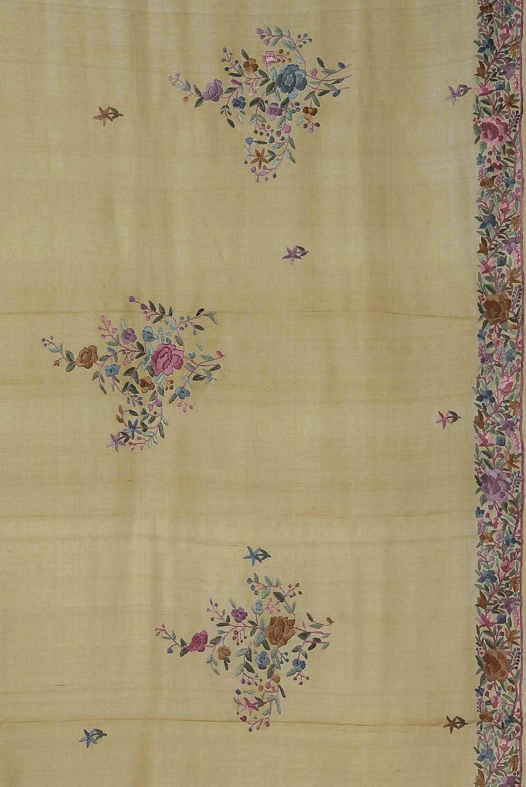 Beige Bhagalpuri Tussar Silk Saree