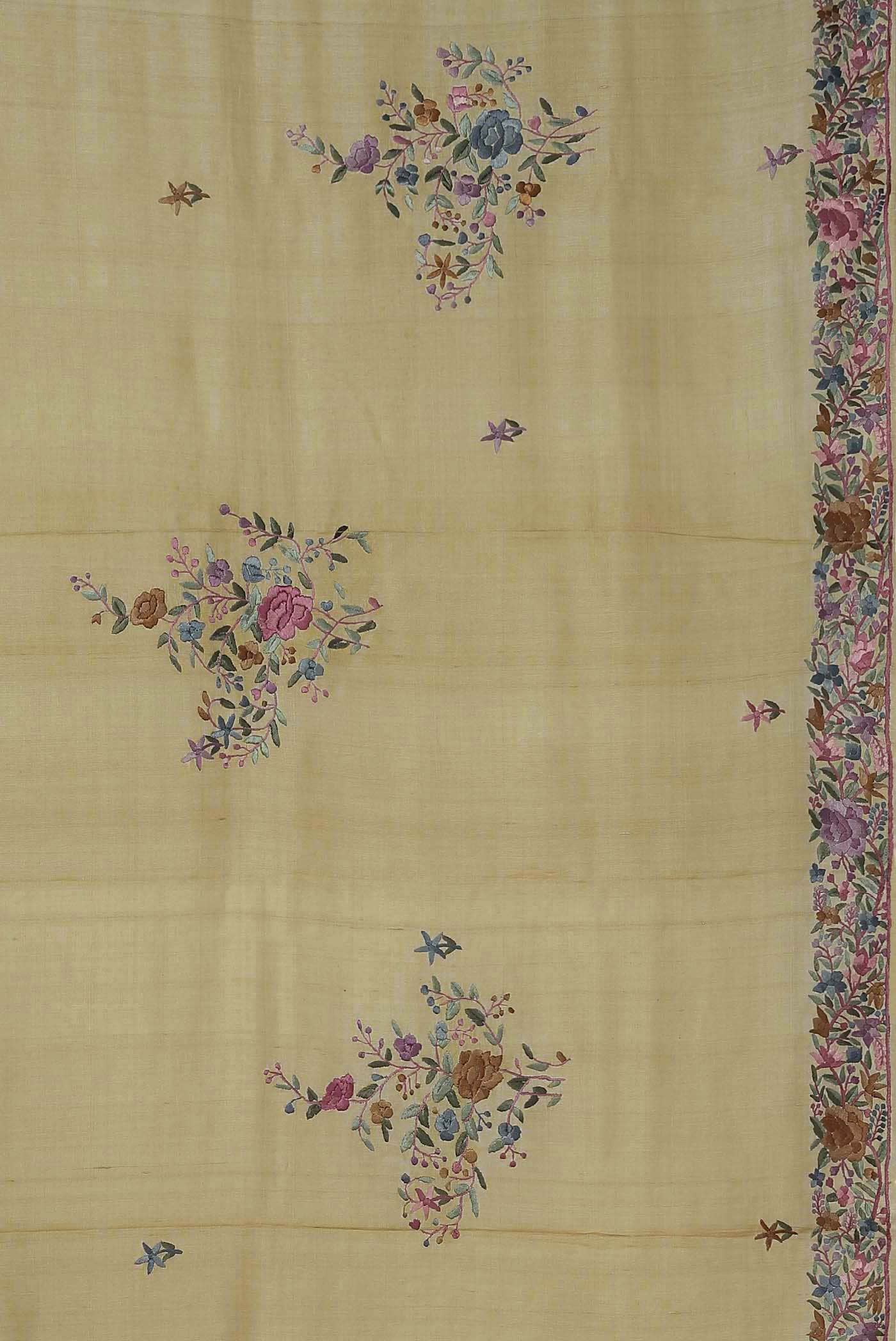 Beige Bhagalpuri Tussar Silk Saree