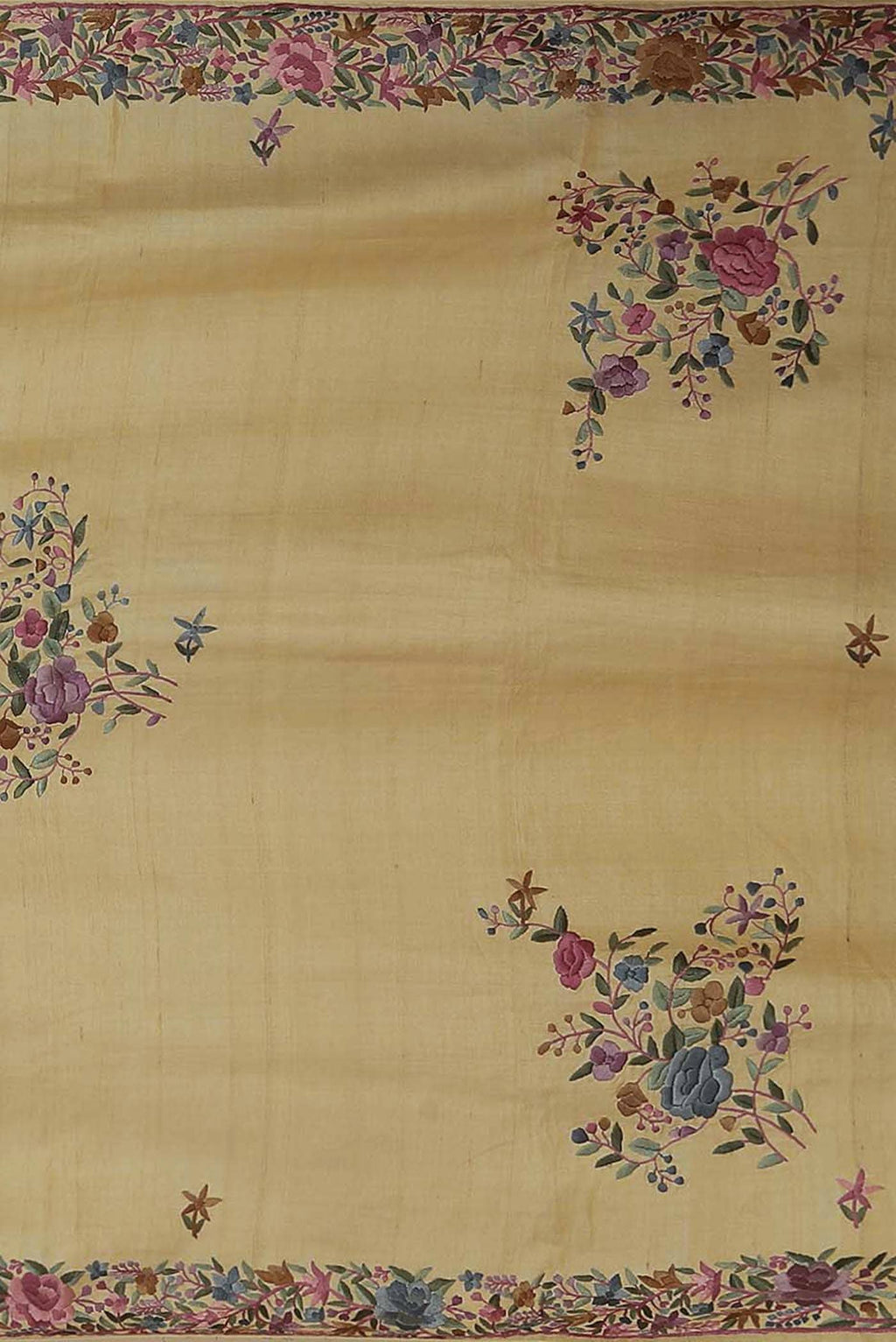 Beige Bhagalpuri Tussar Silk Saree