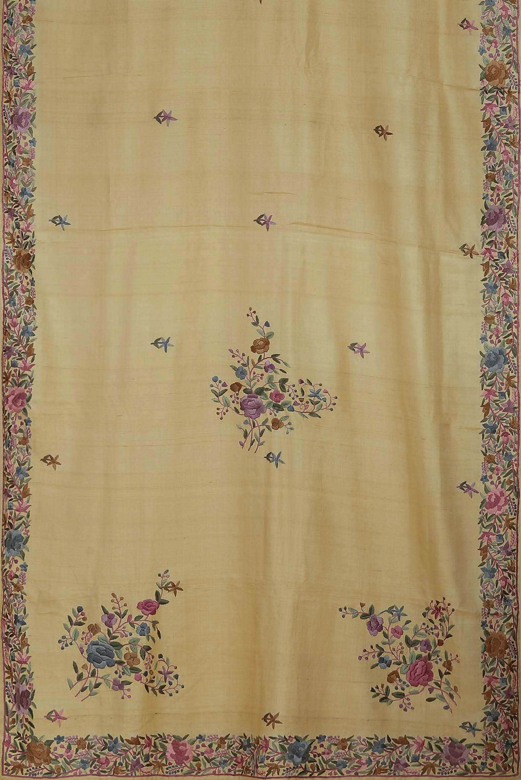 Beige Bhagalpuri Tussar Silk Saree