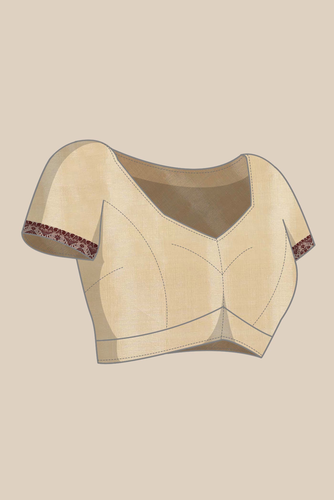 Beige Assam Silk Saree