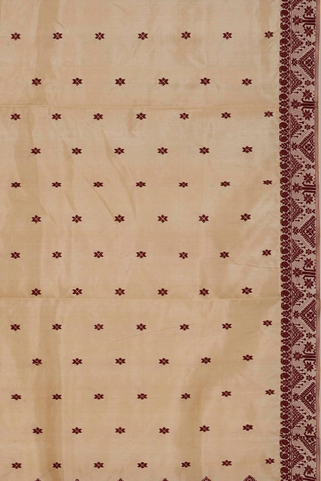 Beige Assam Silk Saree
