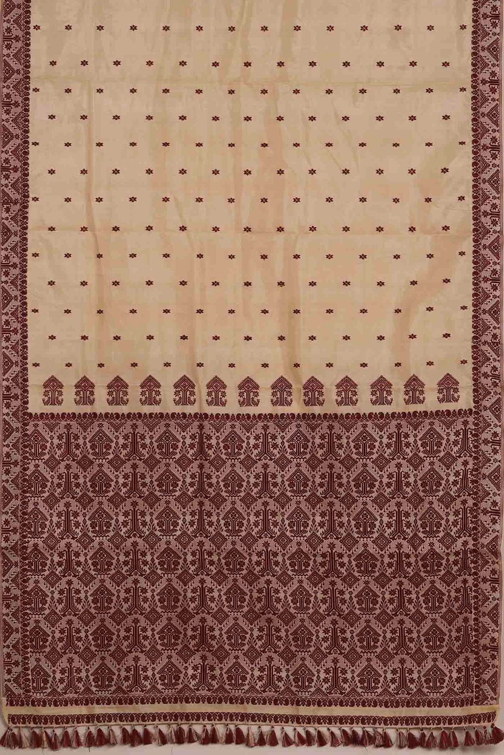 Beige Assam Silk Saree