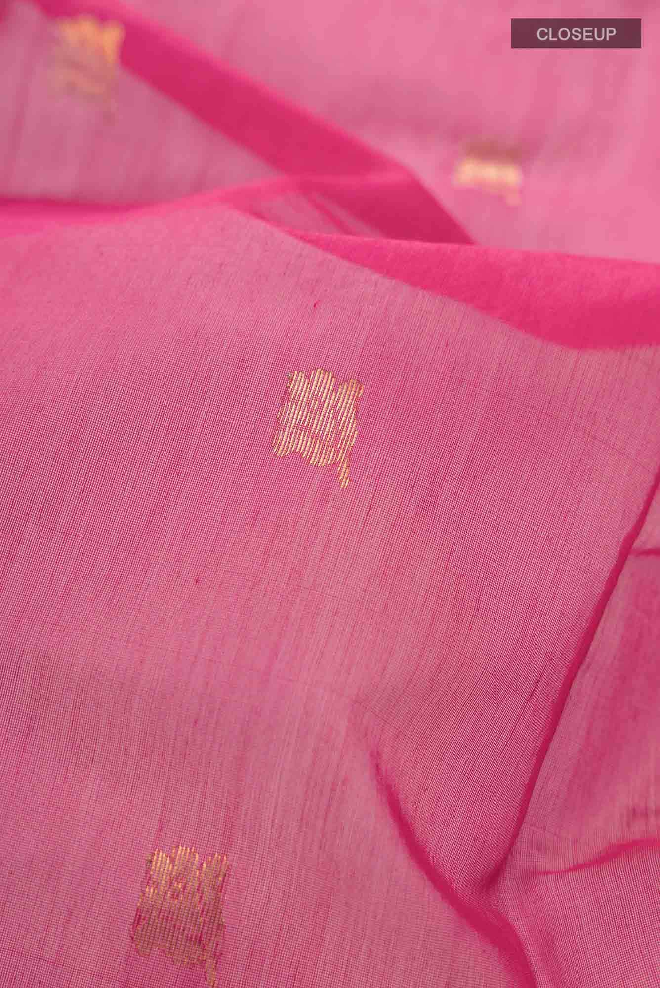 Magenta Chanderi Silk Cotton Saree