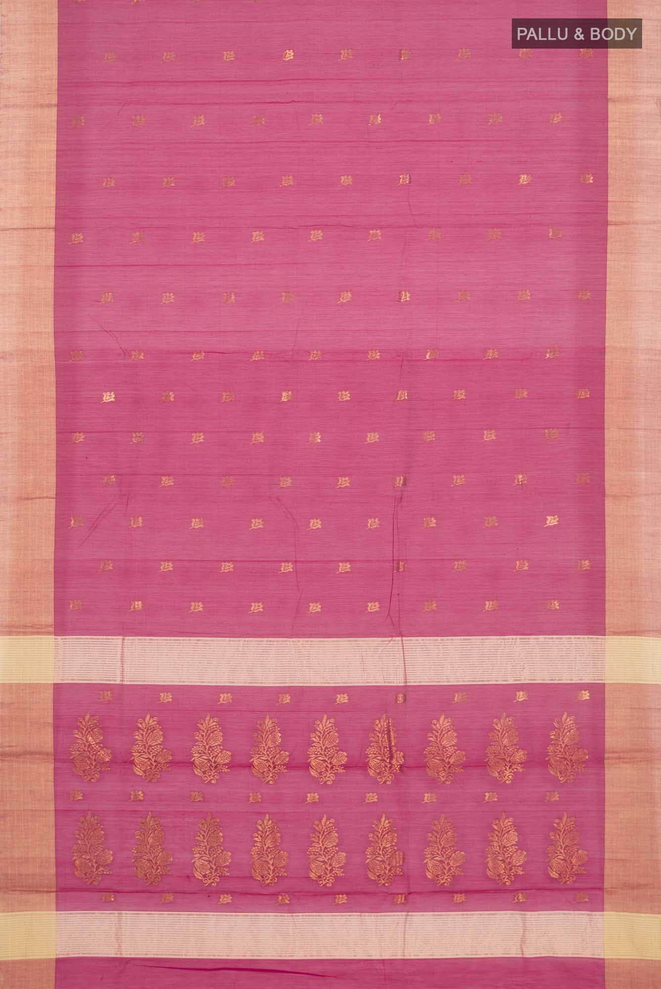 Magenta Chanderi Silk Cotton Saree