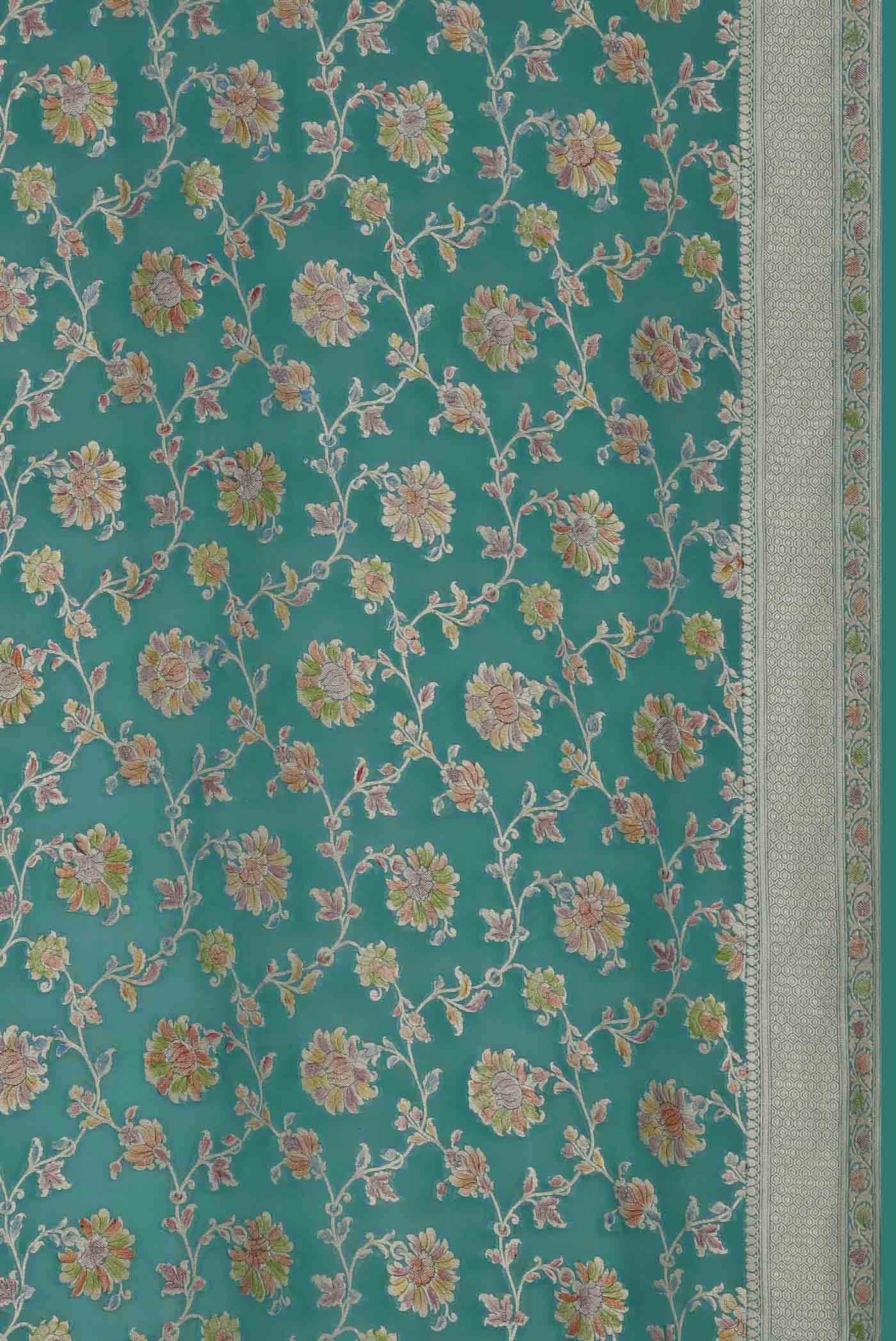 Green Banarasi Georgette Saree