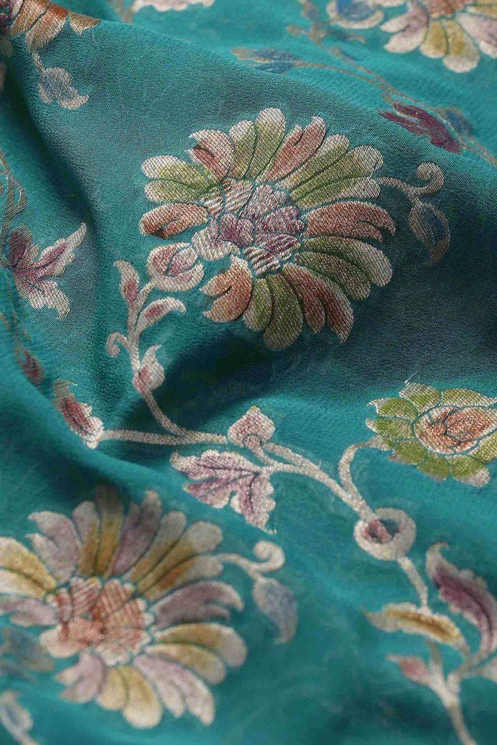Green Banarasi Georgette Saree