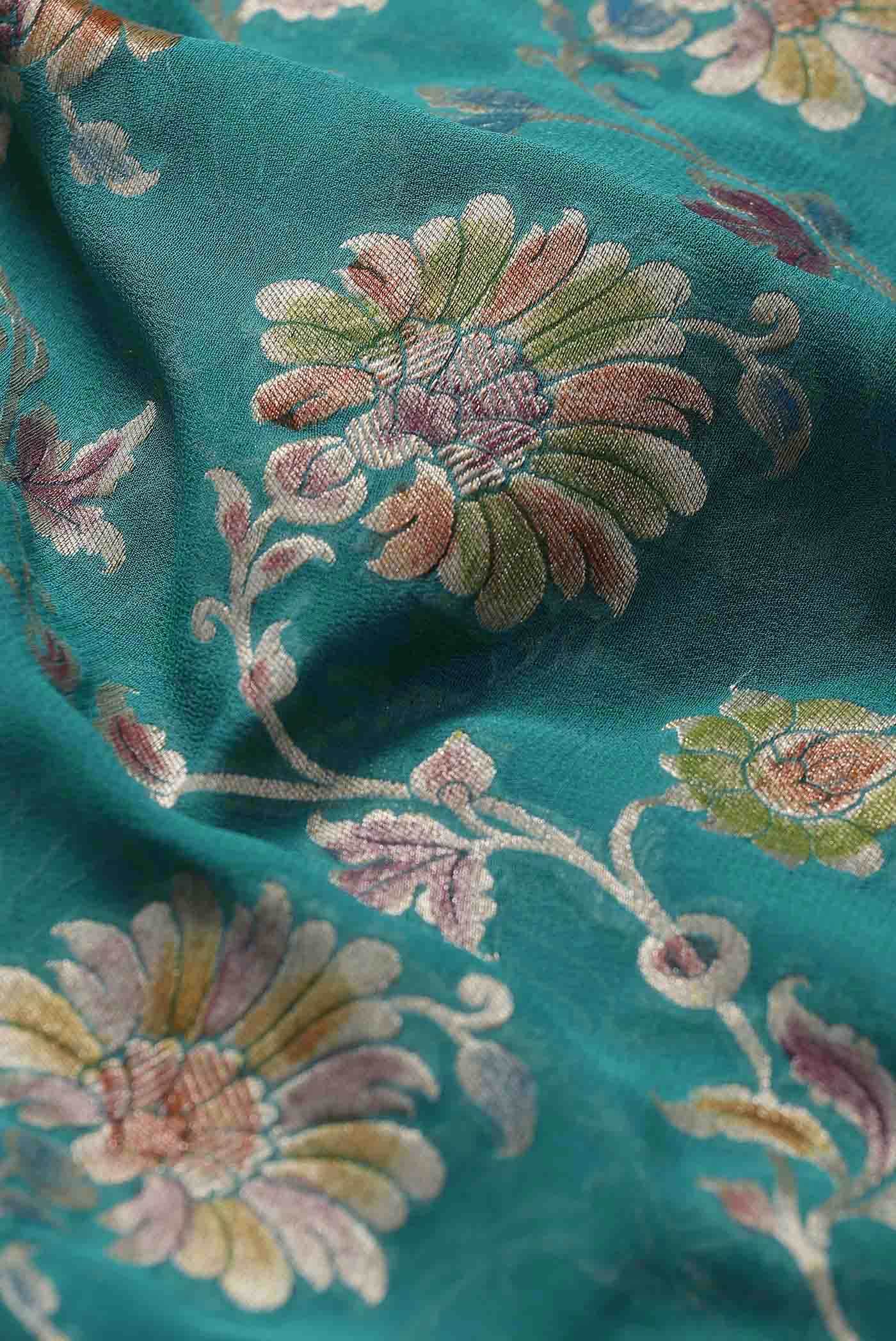 Green Banarasi Georgette Saree