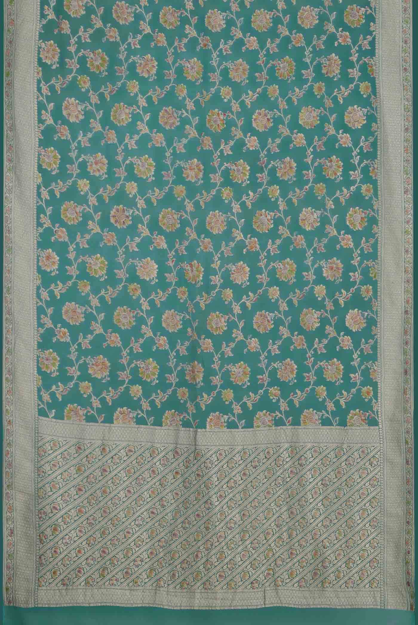 Green Banarasi Georgette Saree