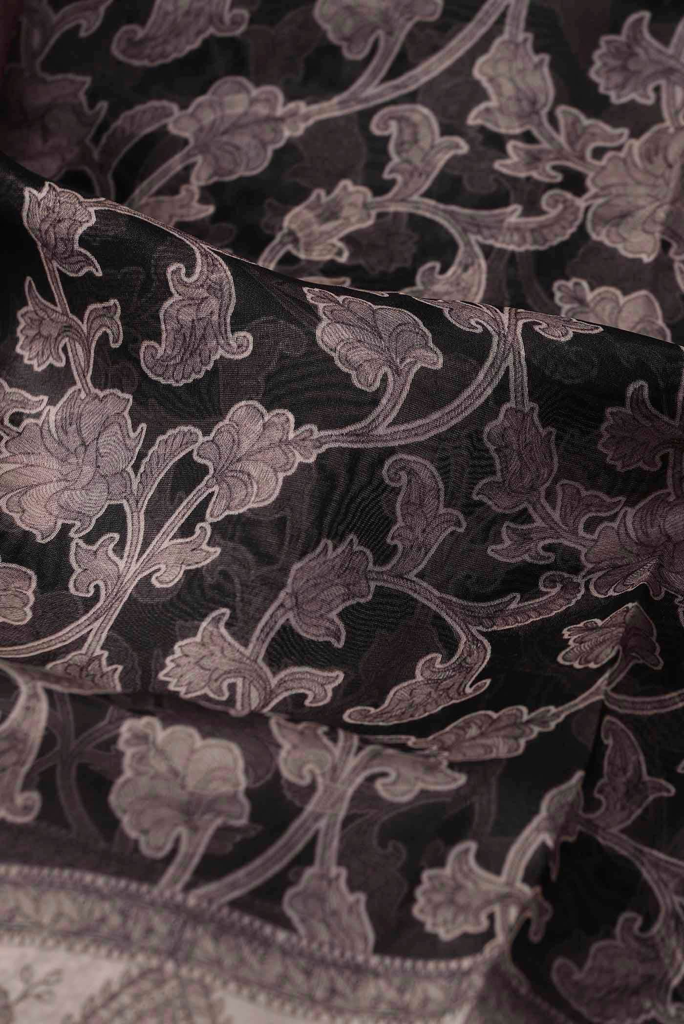 Black Organza Silk Saree