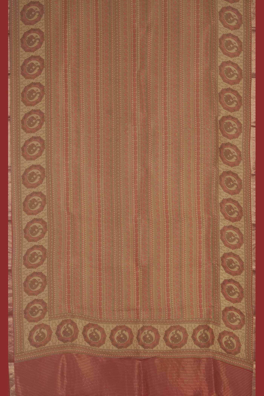 Beige Organza Silk Saree